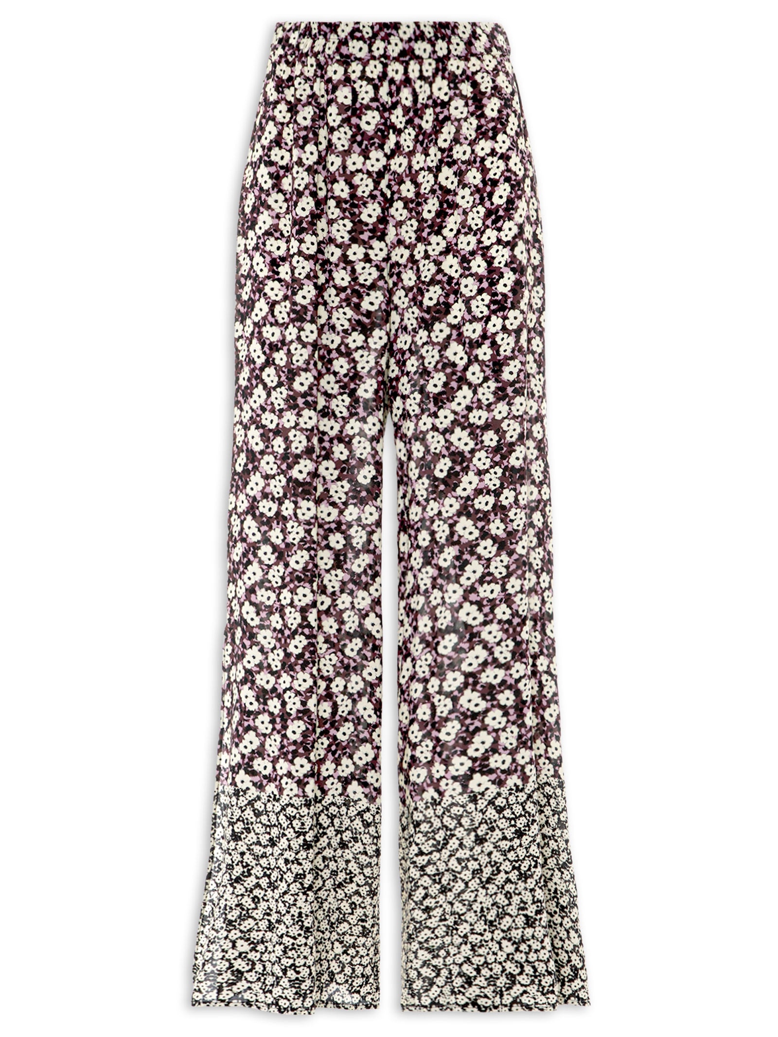 Calça Feminina Com Fenda Estampada Roxo Animale