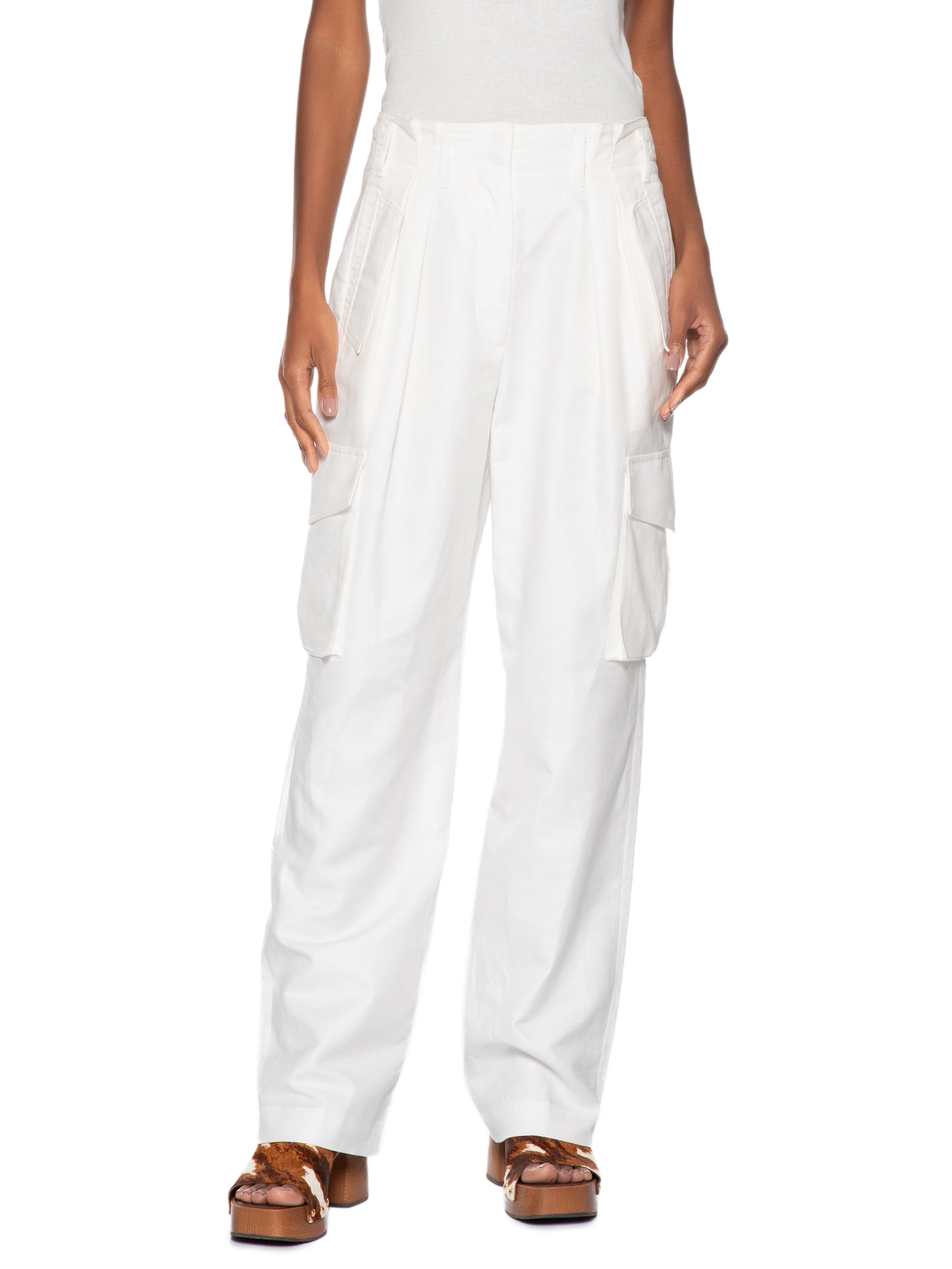 Calça Feminina com linho Branco Animale