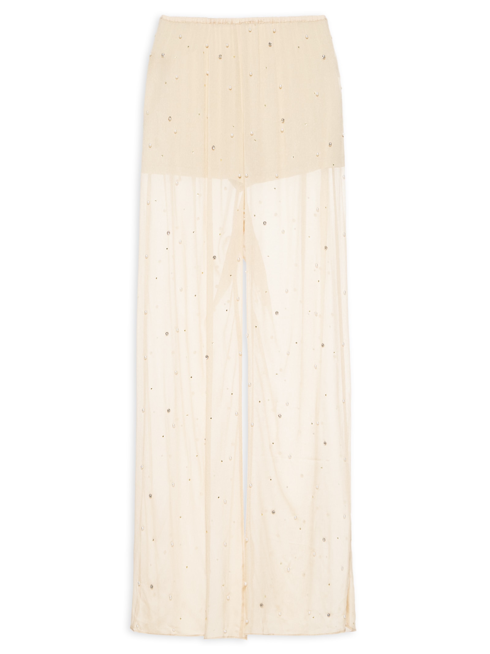 Calça Feminina Com Pérolas E Brilhos Bege Animale