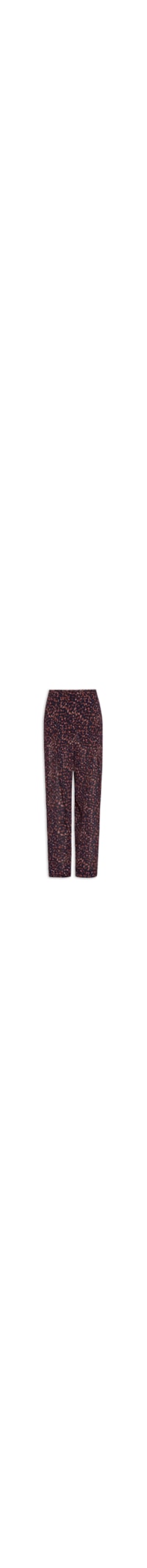 Calça Feminina Com Pregas Estampada - Marrom