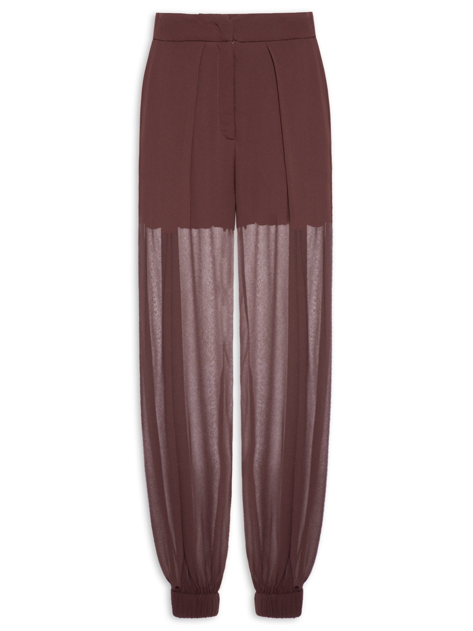 Calça Feminina Com Pregas Marrom Animale