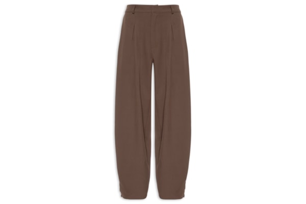 Calça Feminina Com Pregas - Marrom