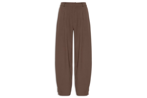 Calça Feminina Com Pregas - Marrom