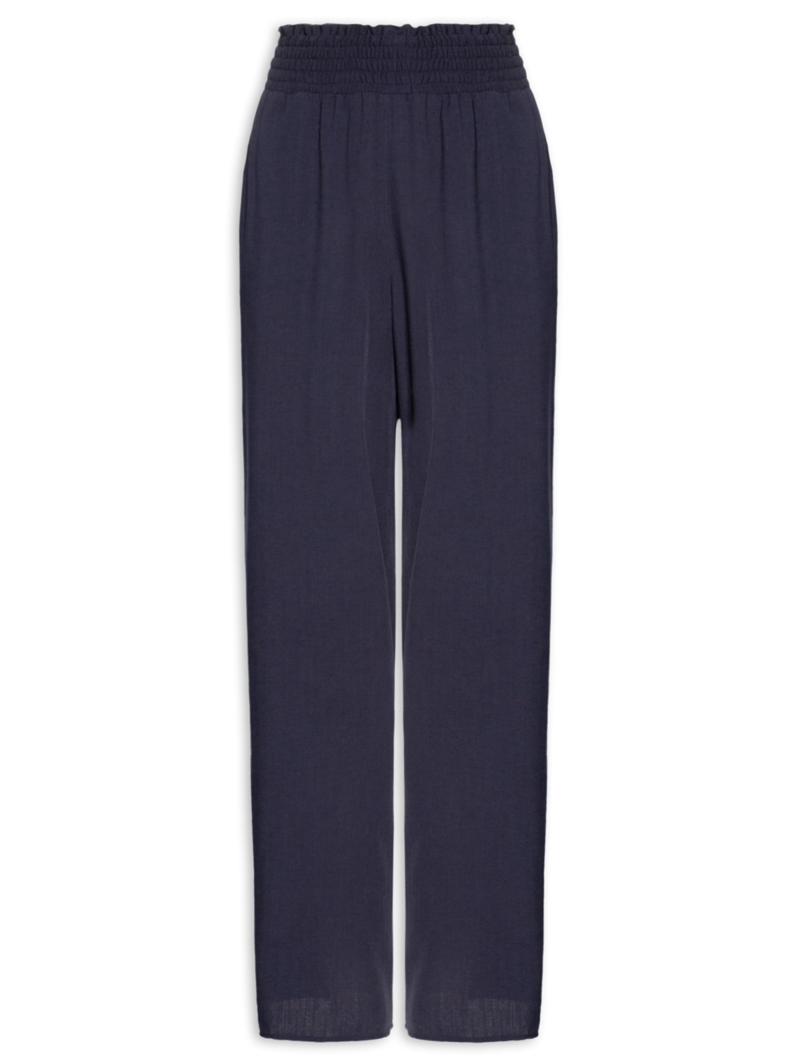 Calça Feminina Comfy Barra Larga Azul Basiq