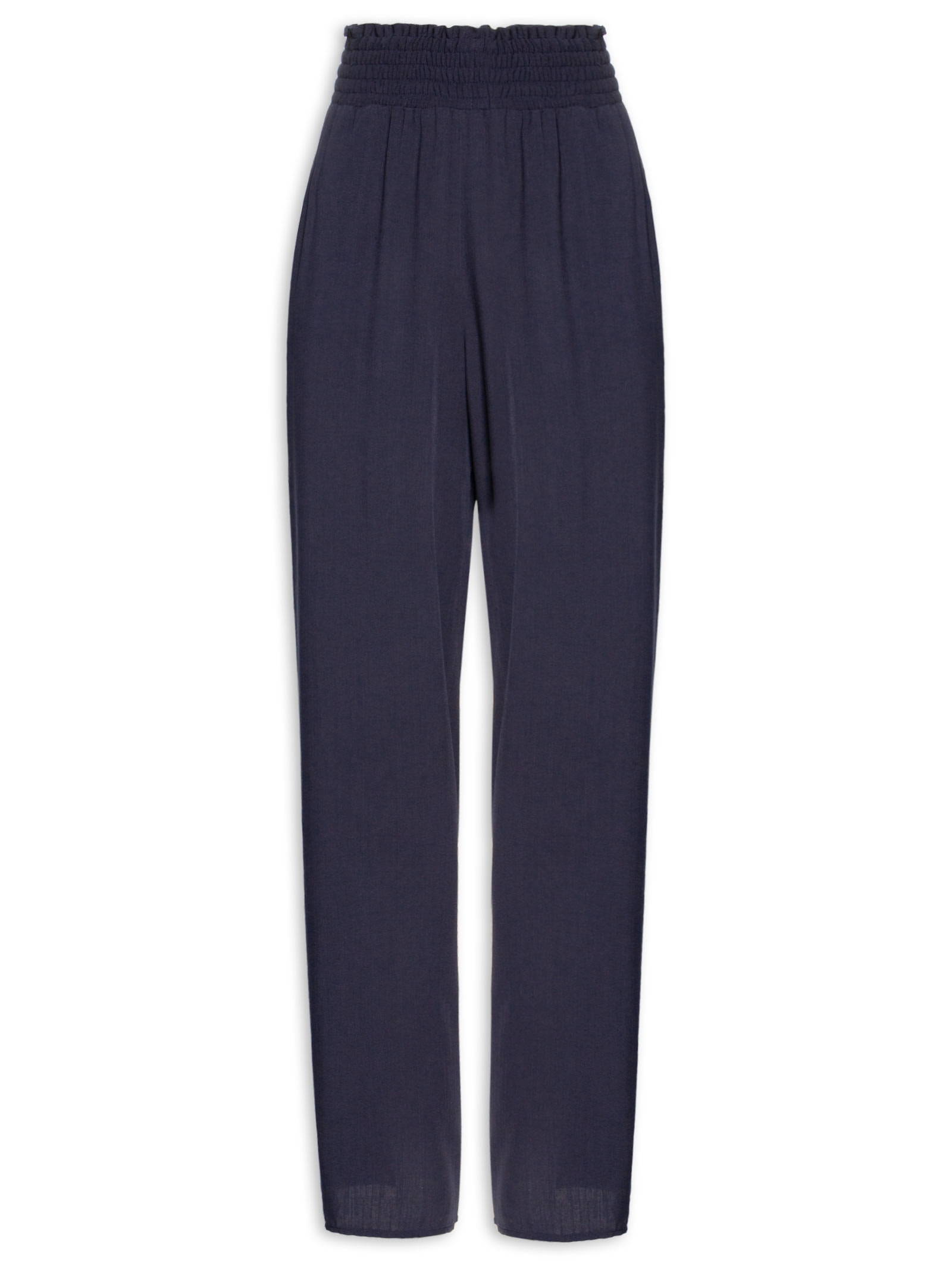 Calça Feminina Comfy Barra Larga Azul Basiq