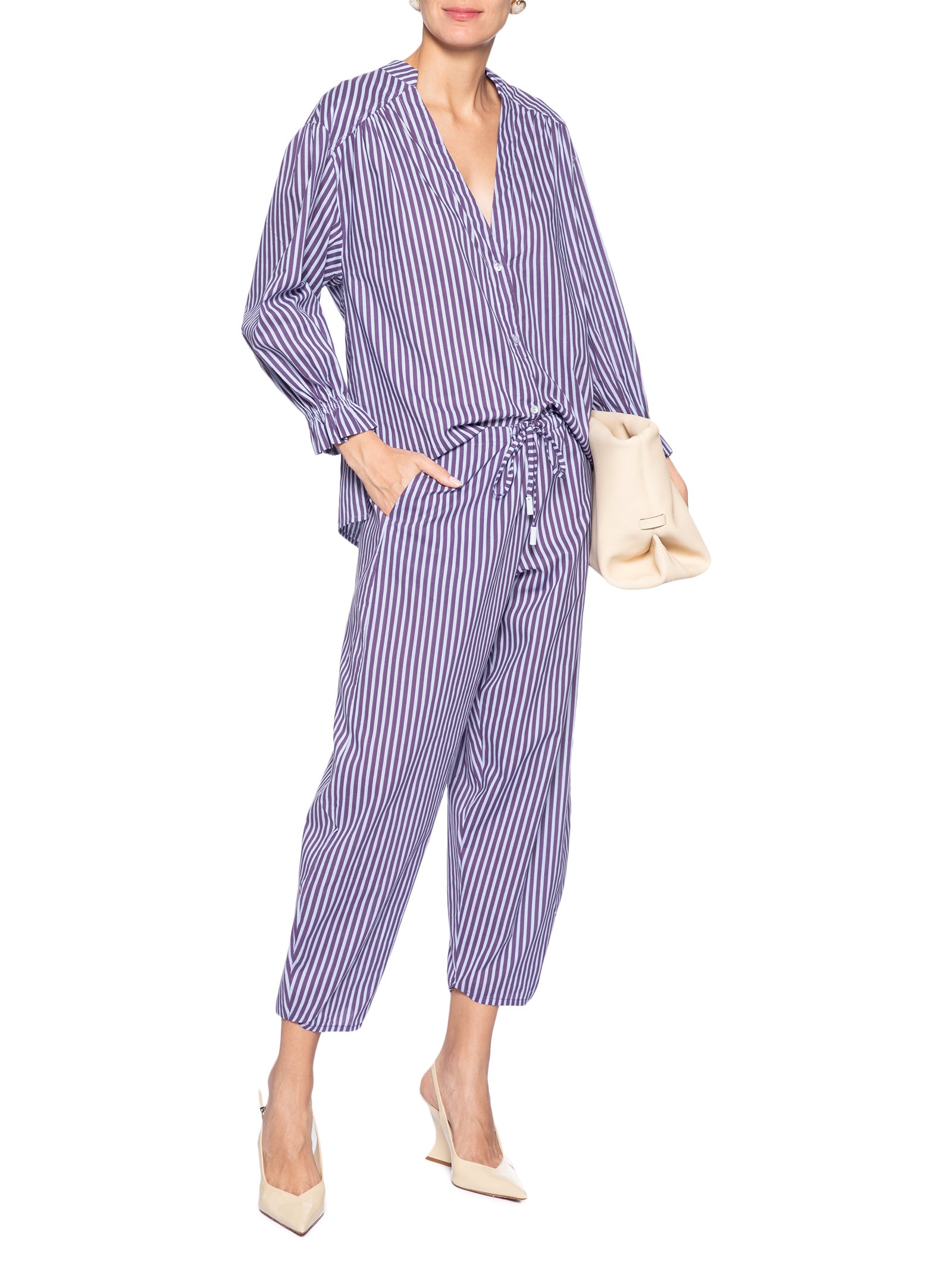 Calça Feminina Comfy Listrada Azul Animale