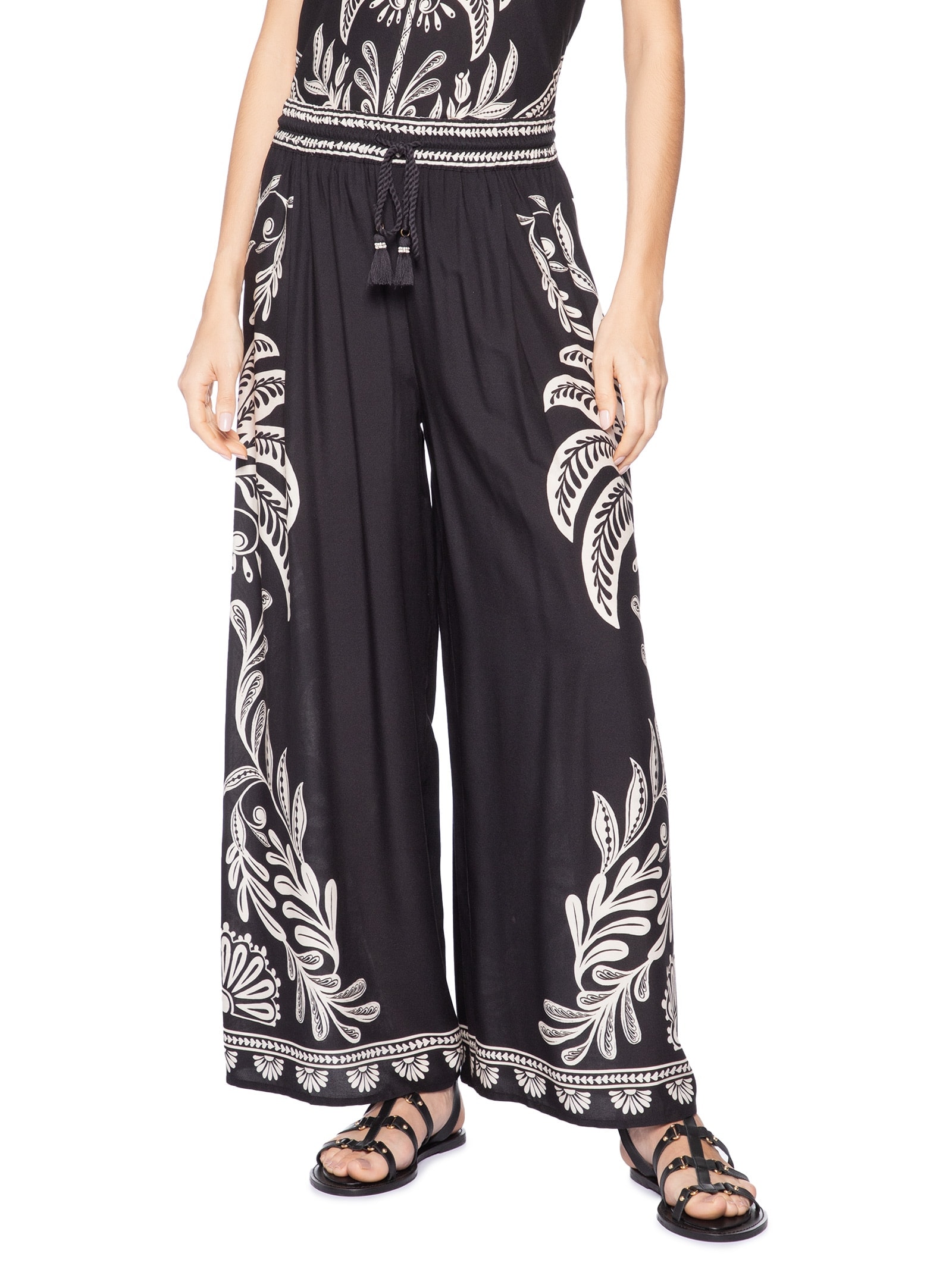 Calça Feminina Coqueiro Sereno Preto Farm