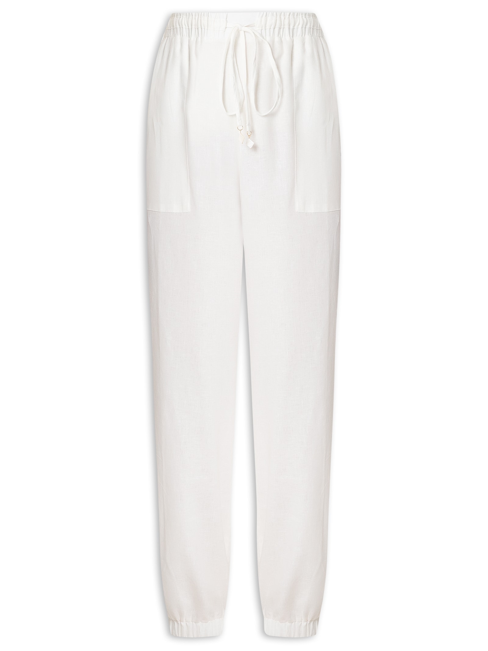 Calça Feminina Cordão Cintura Branco Dress To