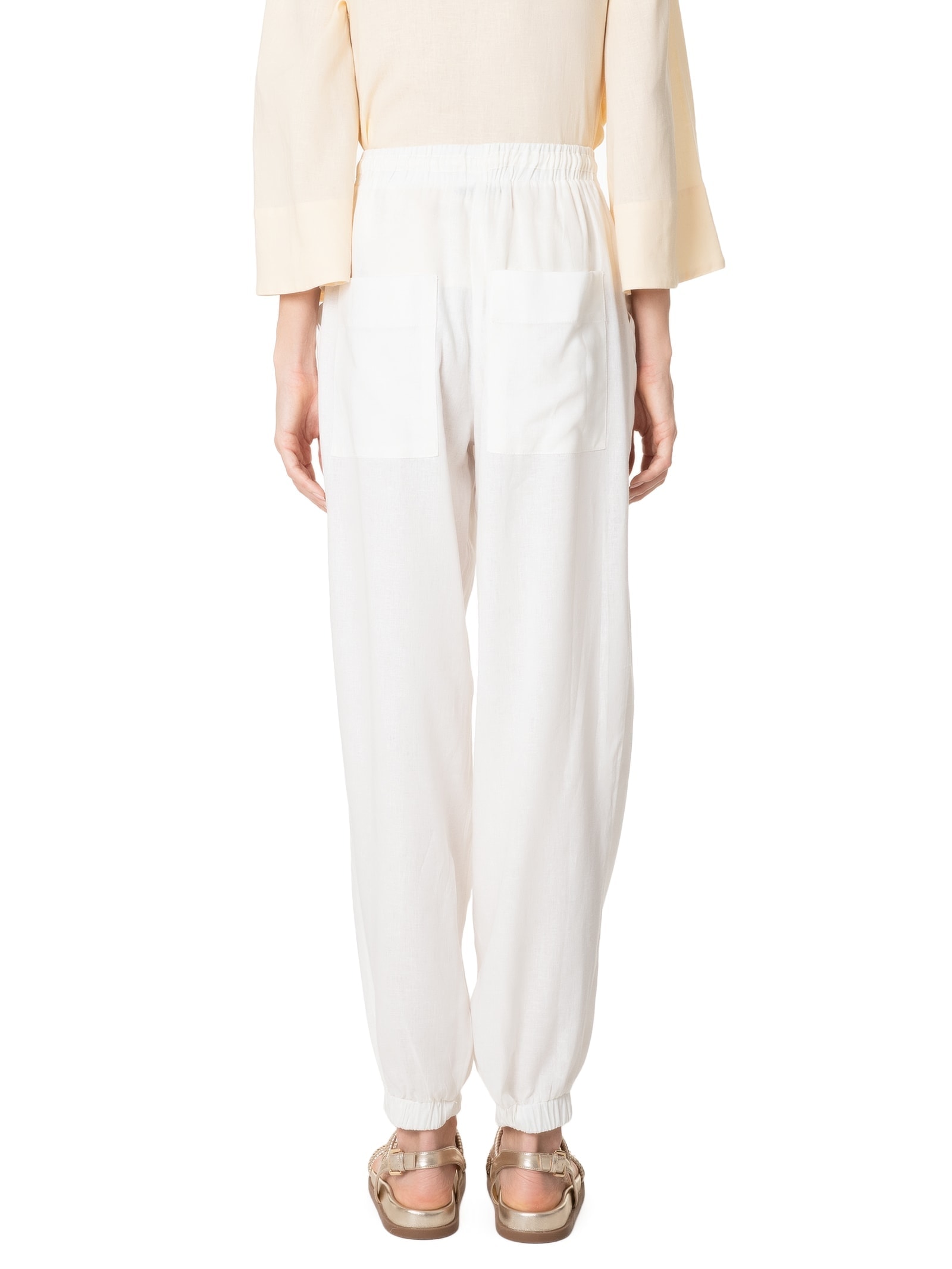 Calça Feminina Cordão Cintura Branco Dress To