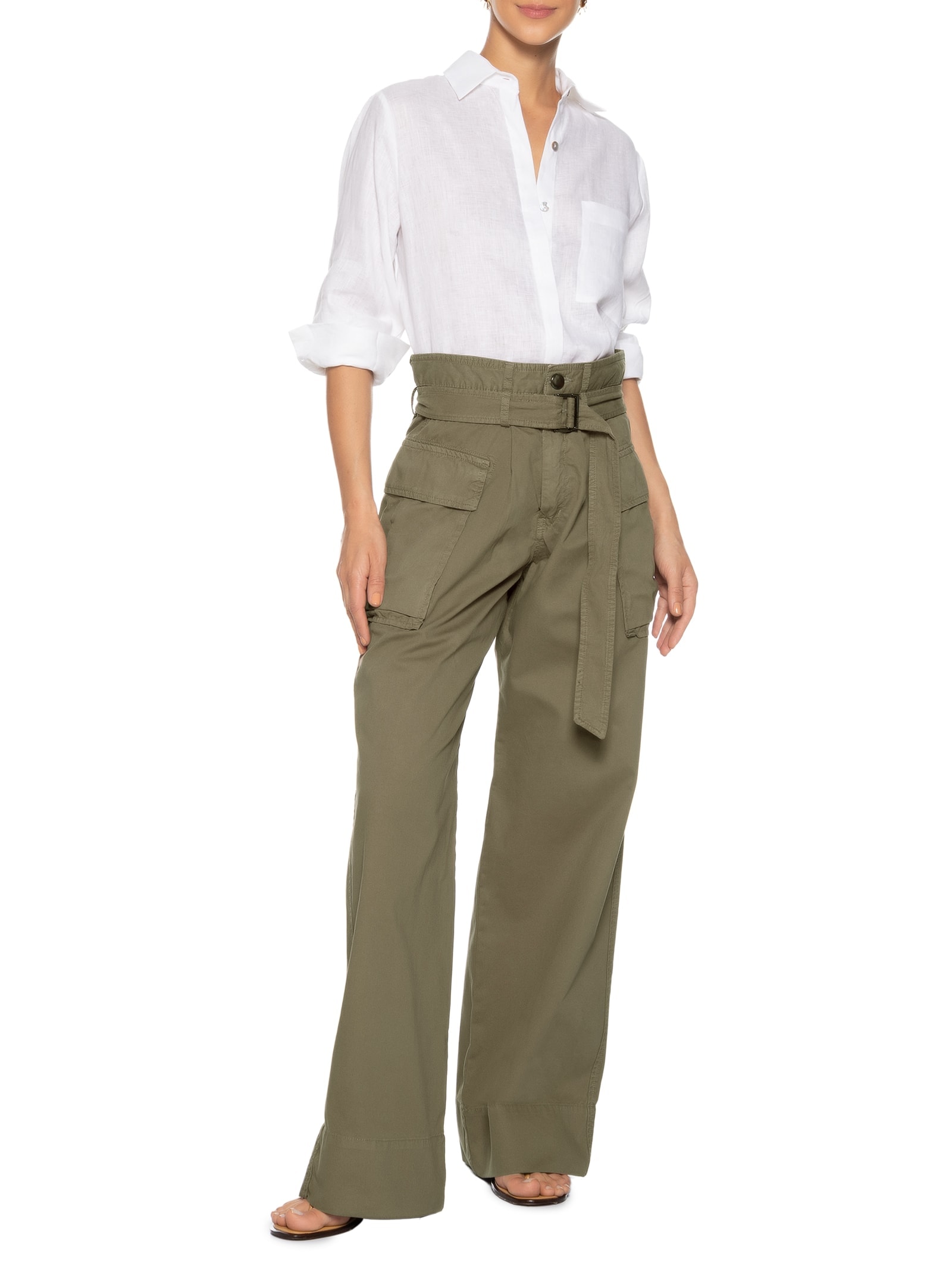 Calça Feminina Cós Duplo Kahn Marrom Animale