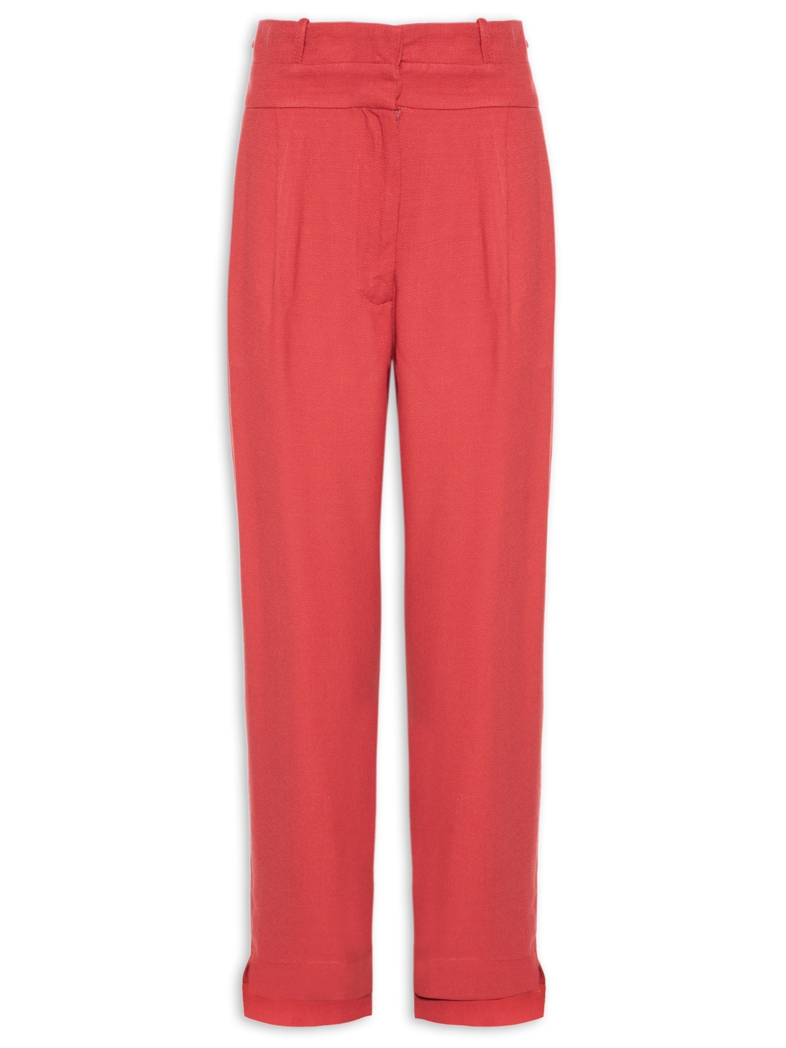Calça Feminina Cós Duplo Vermelho Dress To