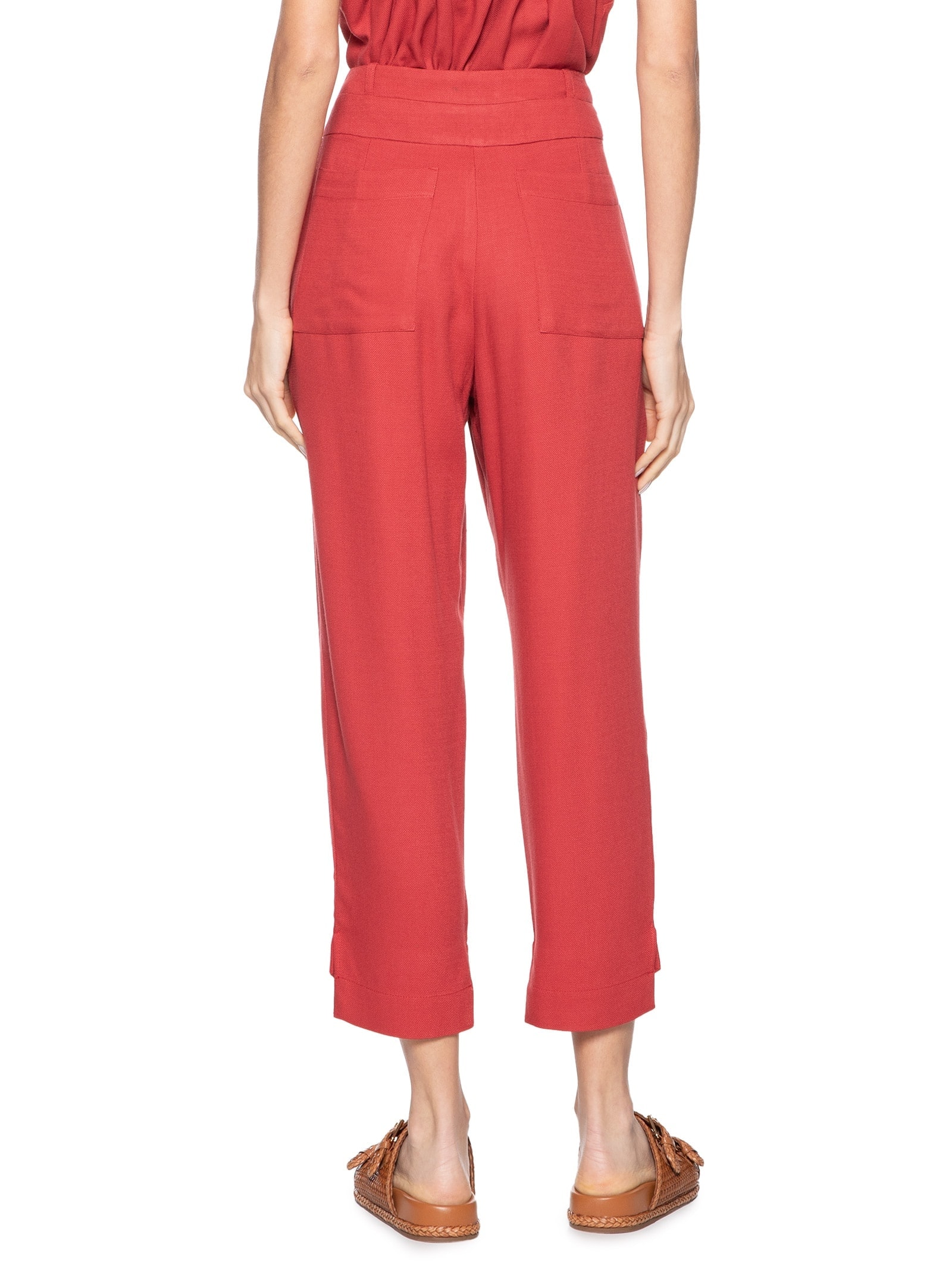 Calça Feminina Cós Duplo Vermelho Dress To