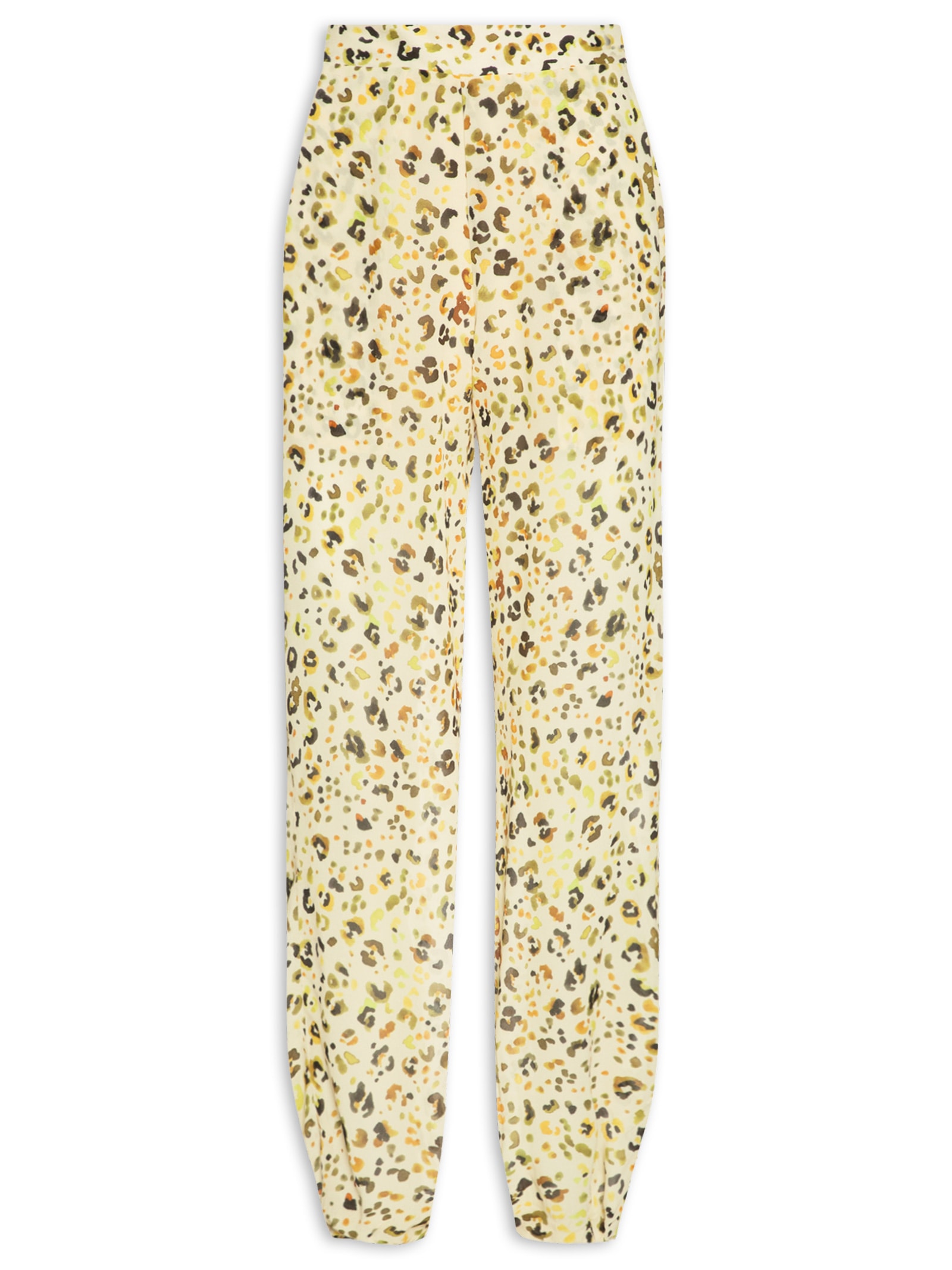Calça Feminina Cós Elástico Aquarela Biscoito Amarelo Animale