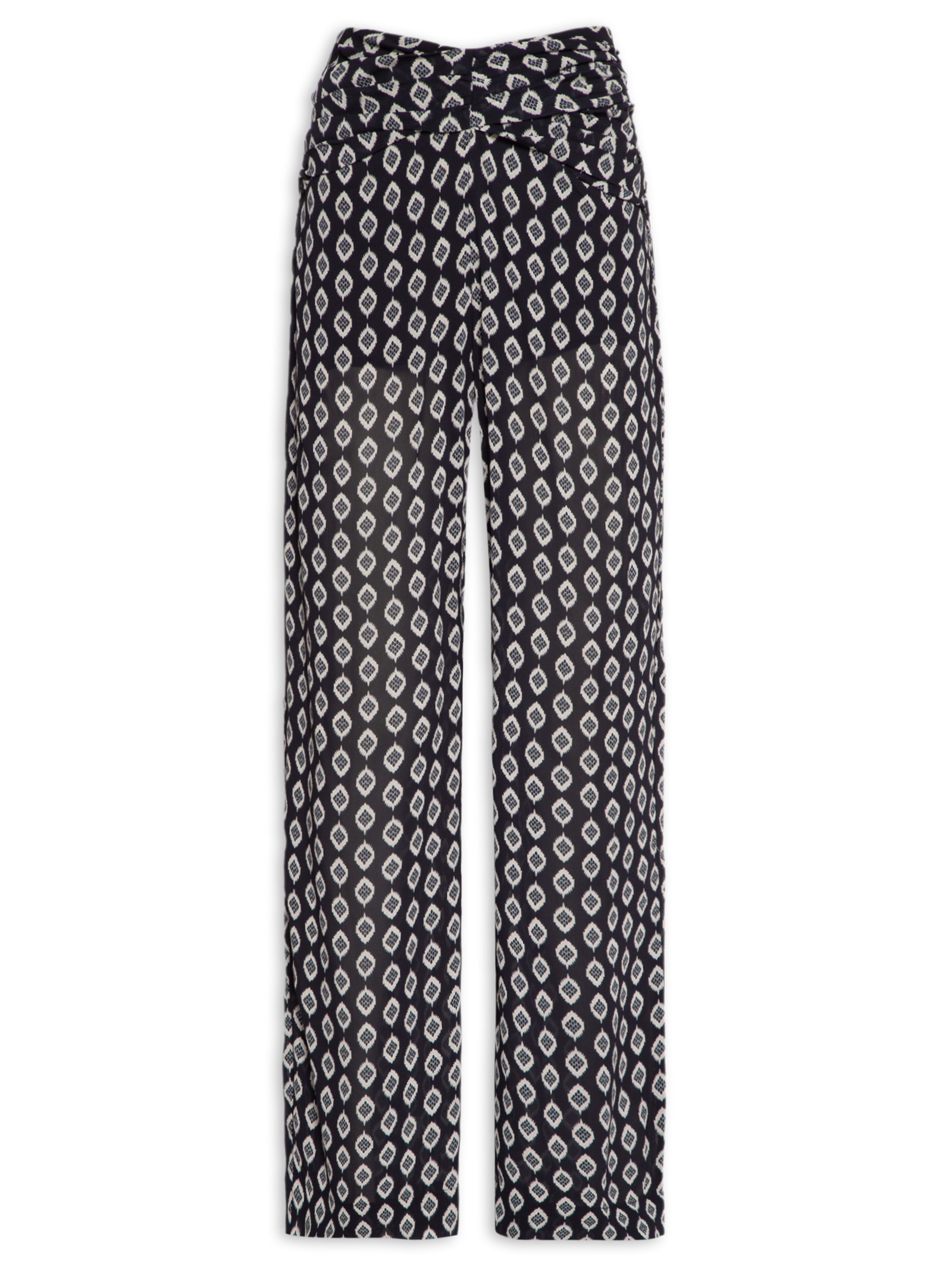 Calça Feminina Cós Franzido Pin Preto Animale