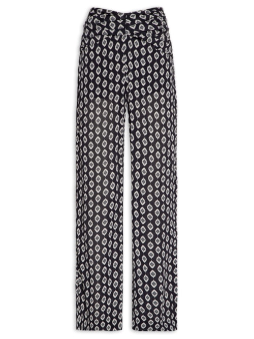 Calça Feminina Cós Franzido Pin – Preto