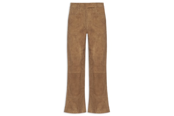 Calça Feminina Couro Chamois - Marrom