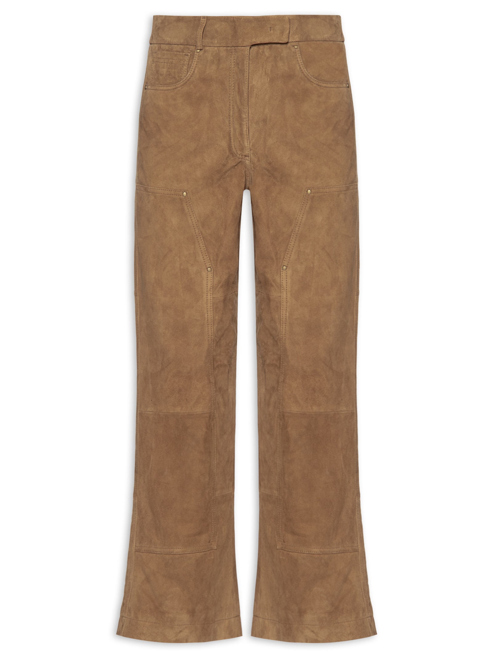 Calça Feminina Couro Chamois Marrom Maria Filó