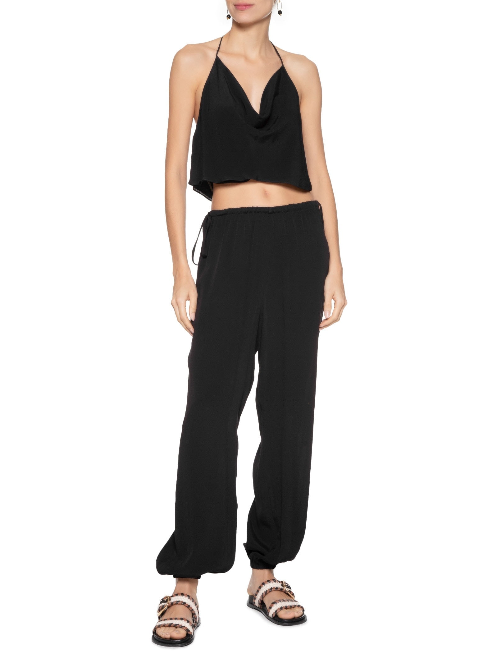 Calça Feminina Crepe Amarração Lateral Preto Dress To