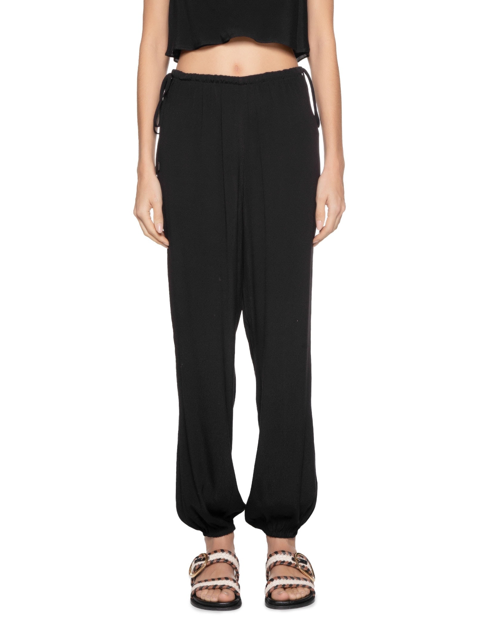 Calça Feminina Crepe Amarração Lateral Preto Dress To