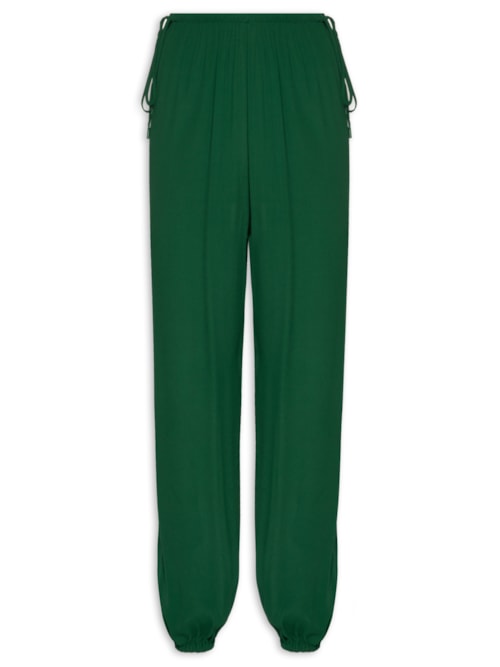 Calça Feminina Crepe Amarração Lateral - Verde