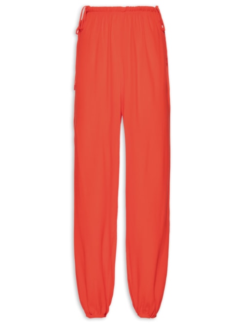 Calça Feminina Crepe Amarração Lateral – Vermelho