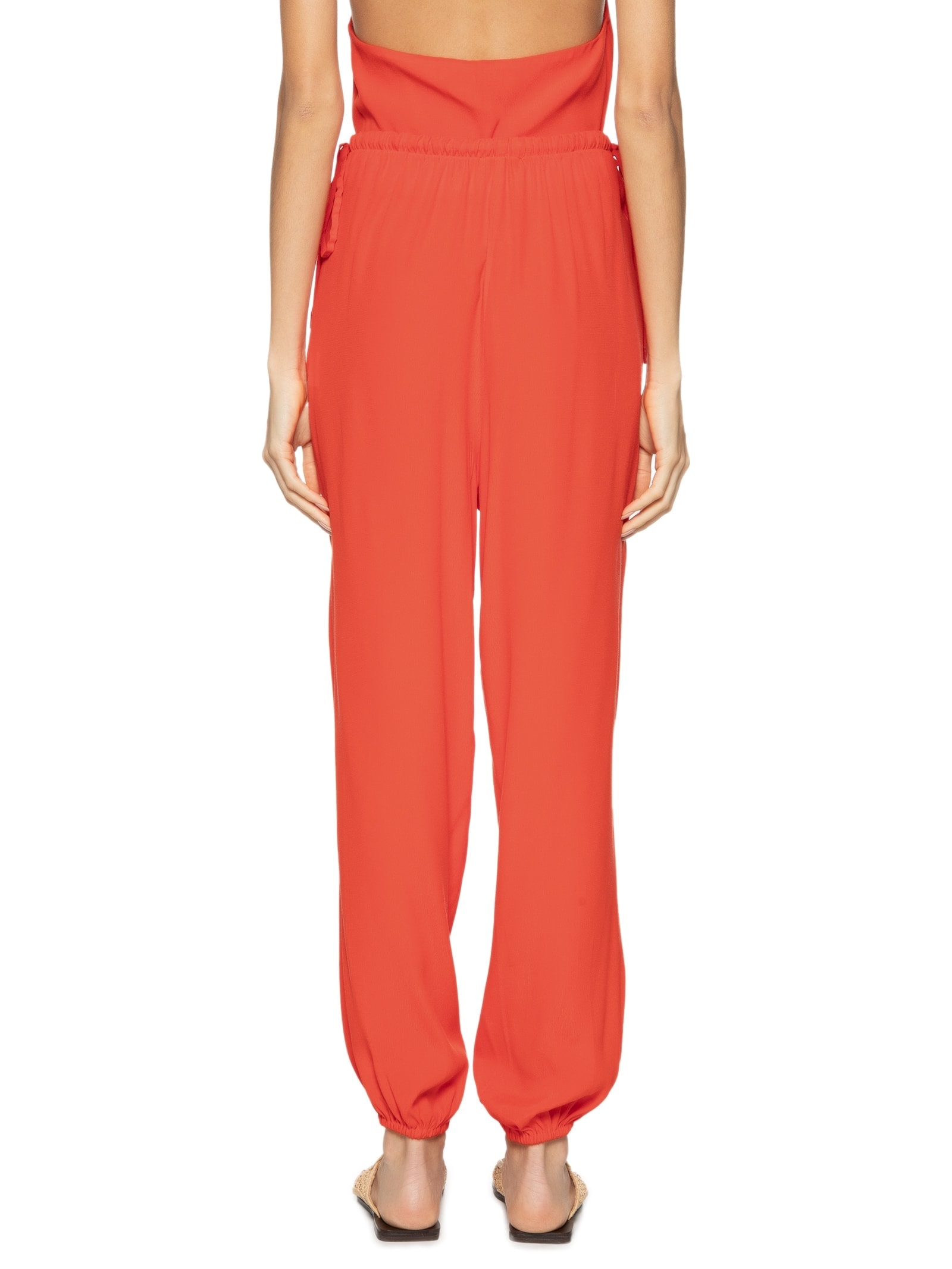 Calça Feminina Crepe Amarração Lateral Vermelho Dress To