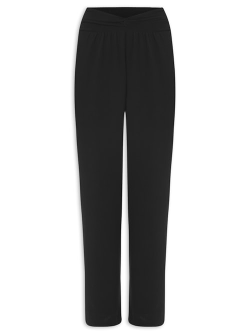 Calça Feminina Crepe Cós Torcido – Preto