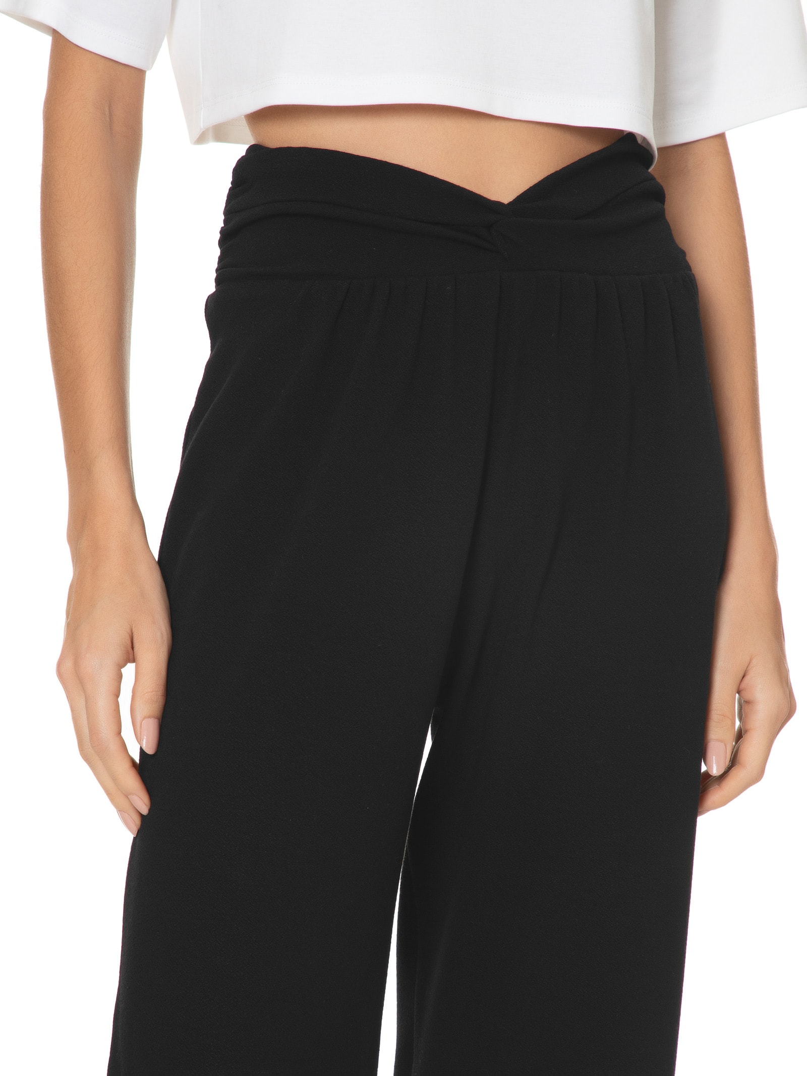 Calça Feminina Crepe Cós Torcido Preto Animale