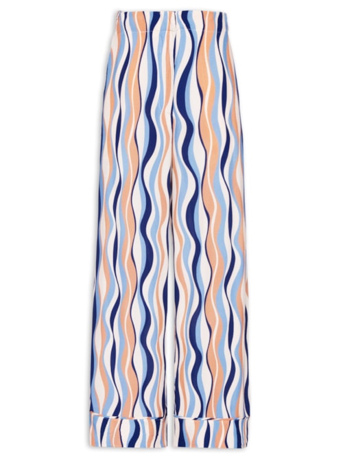 Calça Feminina Crepe Estampa Carioca – Azul
