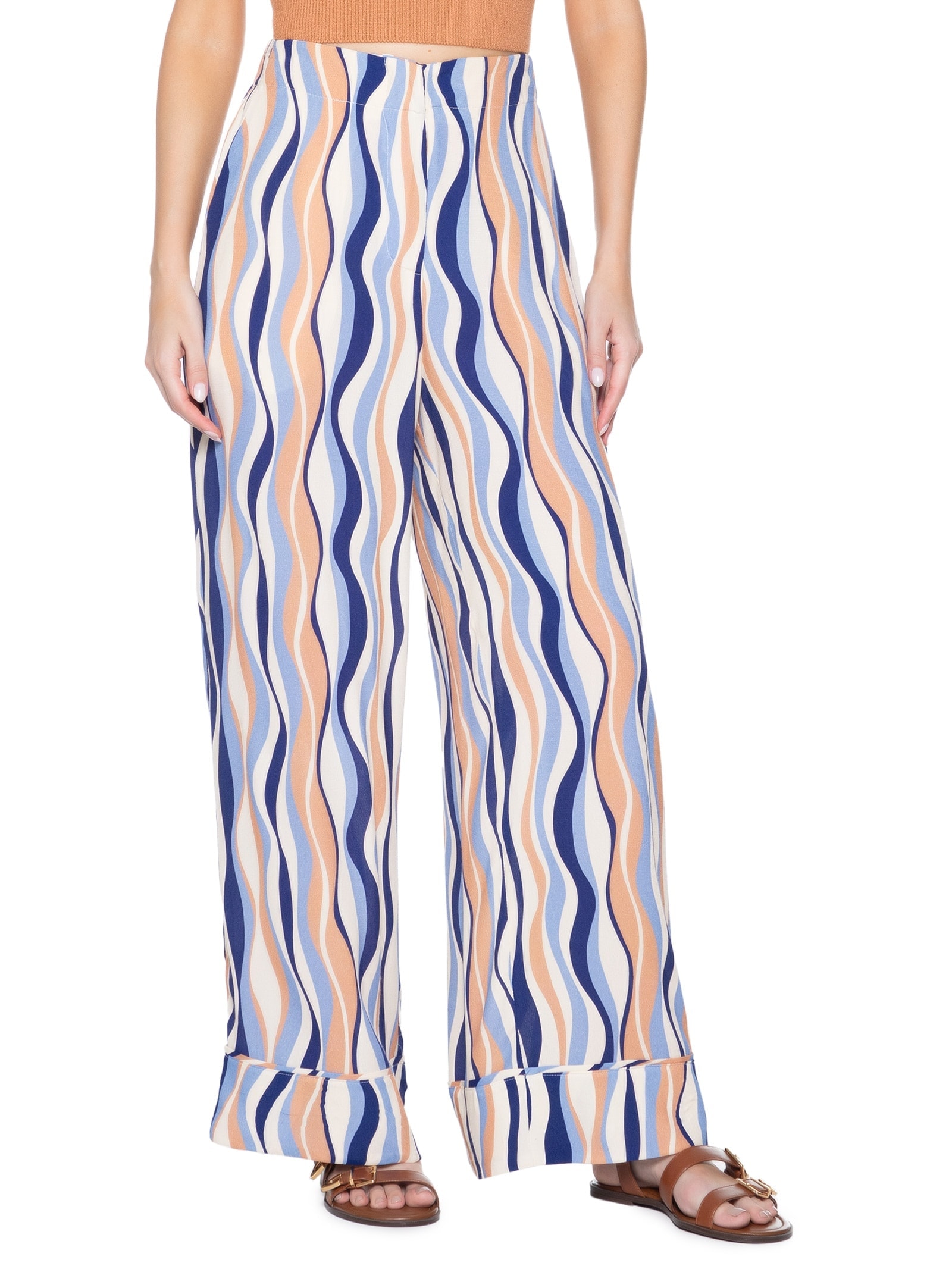 Calça Feminina Crepe Estampa Carioca Azul Dress To