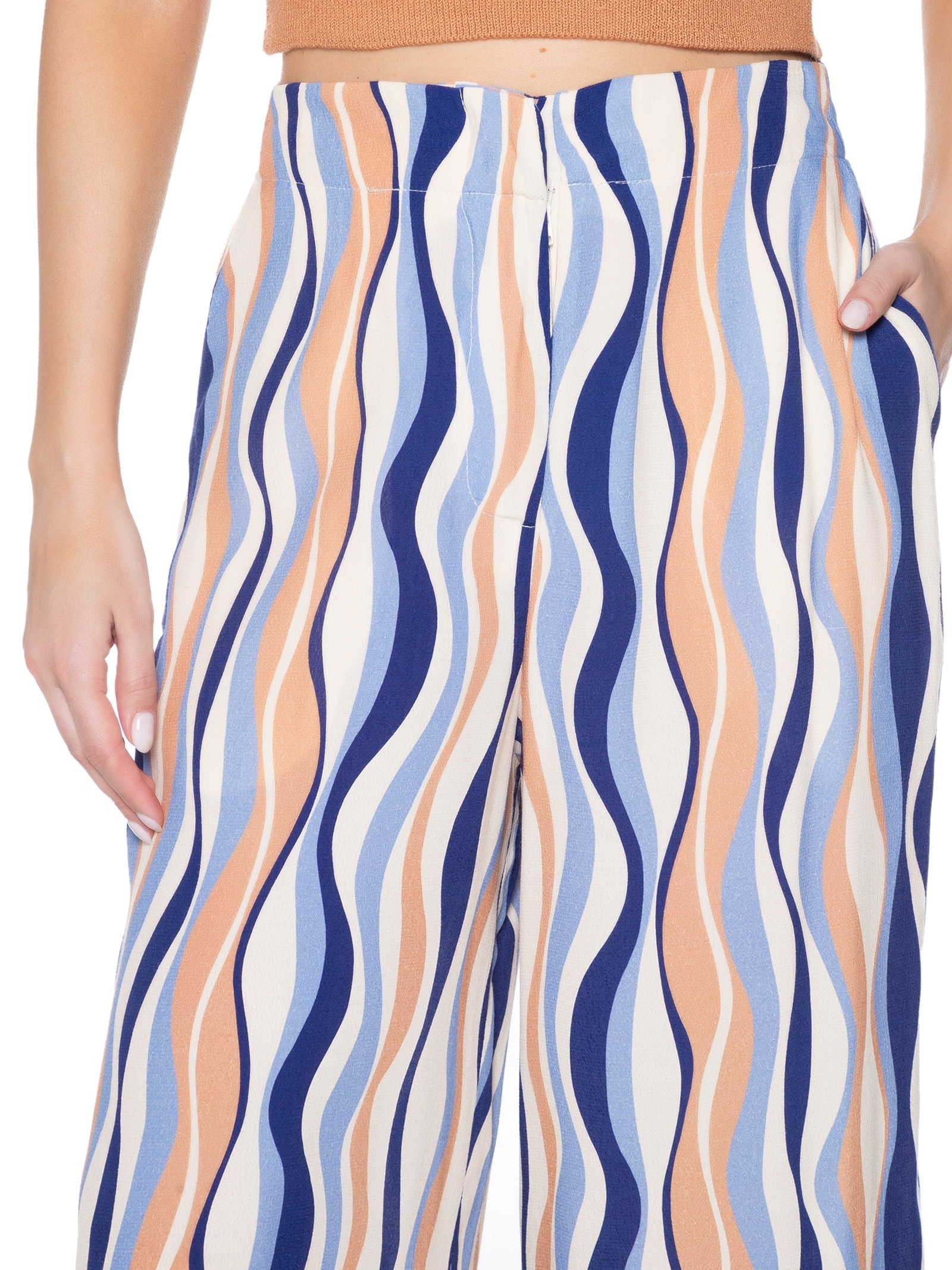 Calça Feminina Crepe Estampa Carioca Azul Dress To