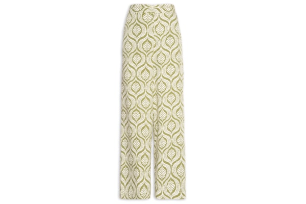 Calça Feminina Crepe Estampa Jardim - Verde