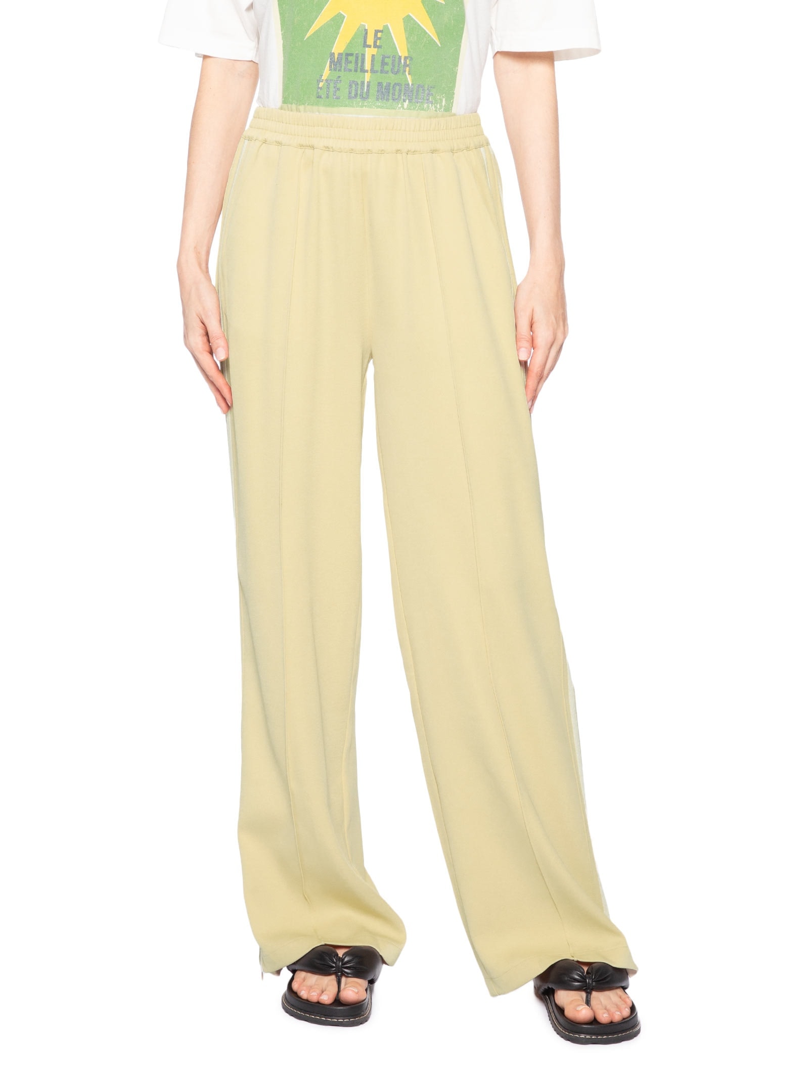 Calça Feminina Crepe Listra Lateral Amarelo Animale Jeans