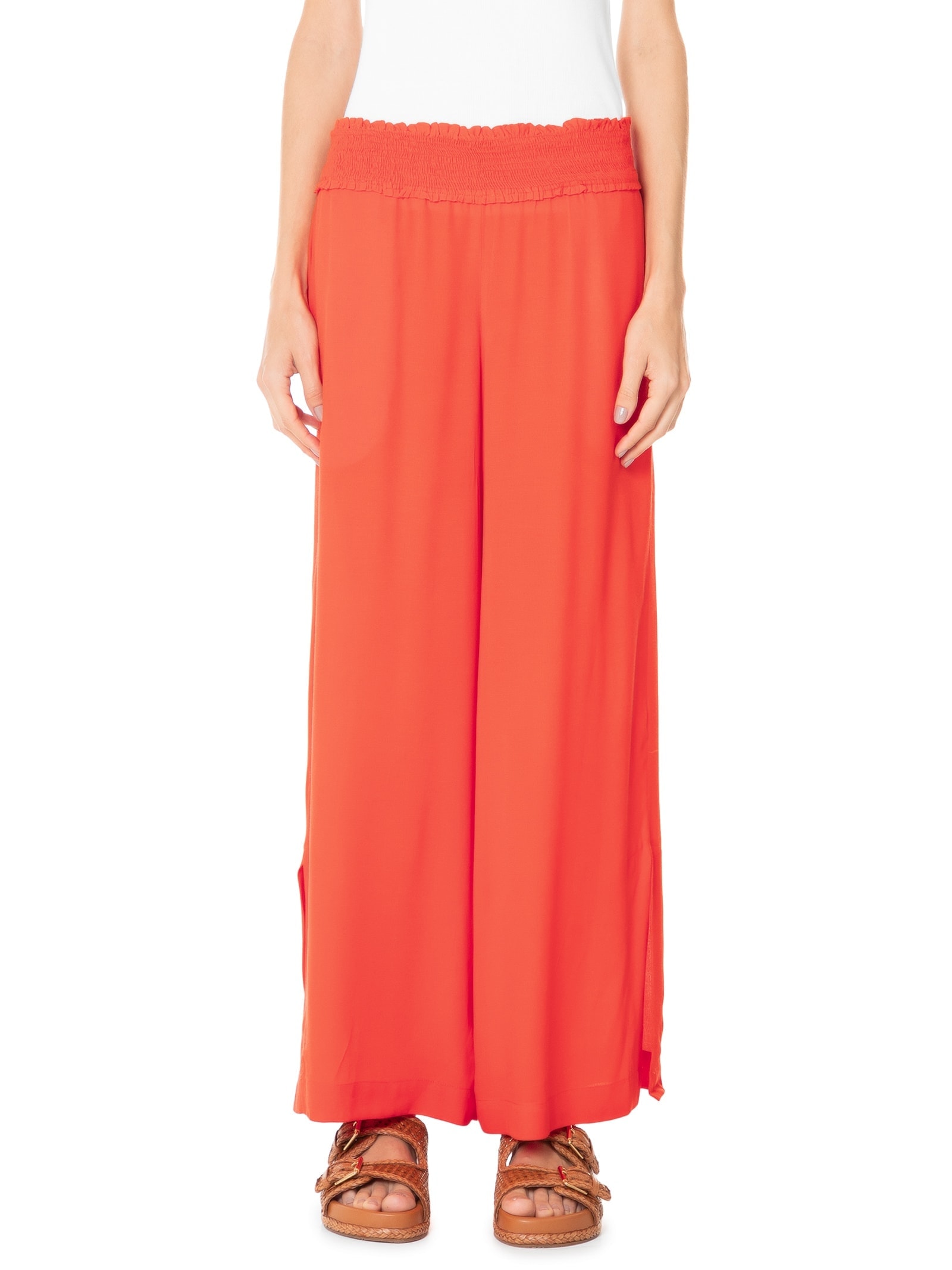 Calça Feminina Crepe Pala Lastex Vermelho Dress To