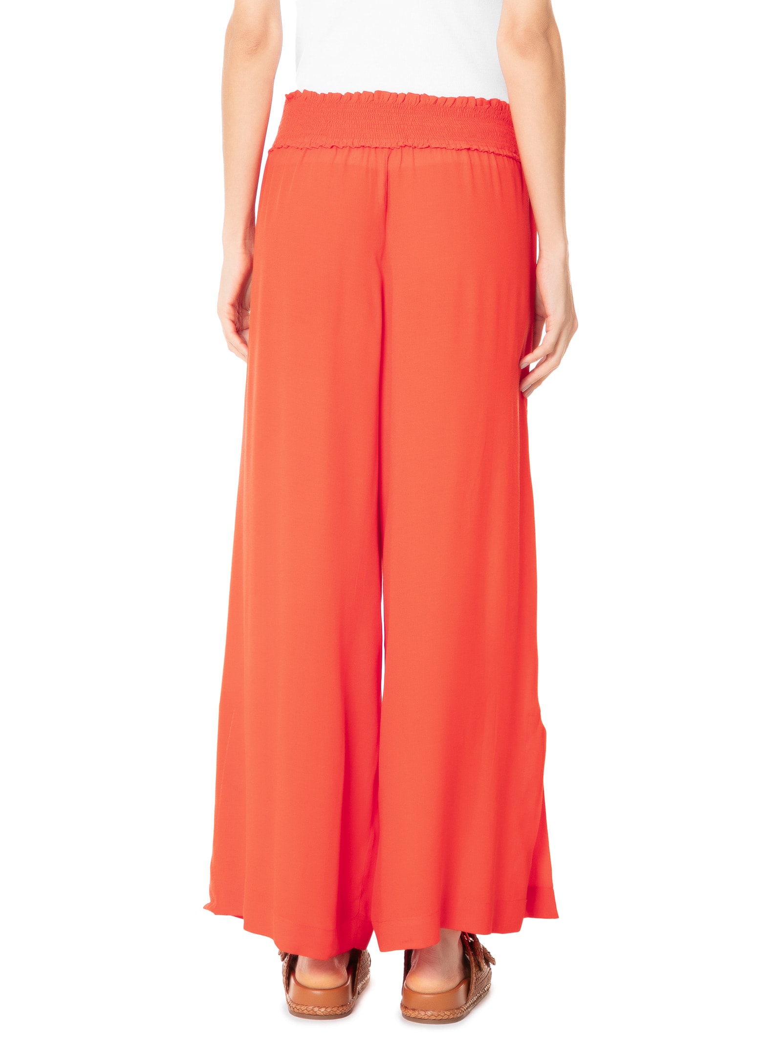 Calça Feminina Crepe Pala Lastex Vermelho Dress To