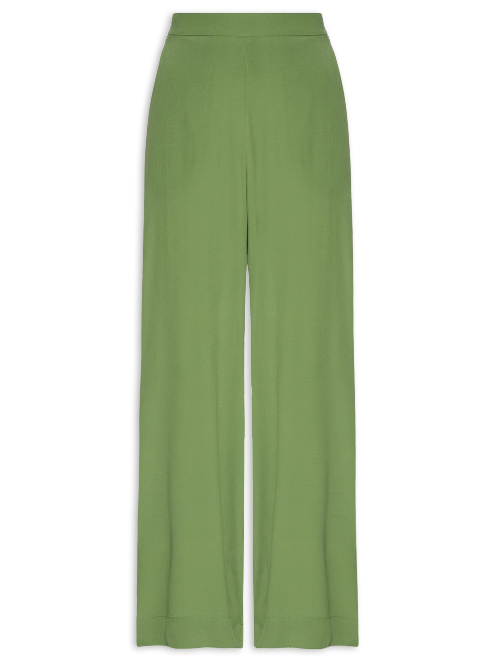 Calça Feminina Crepe Pantalona Verde Dress To