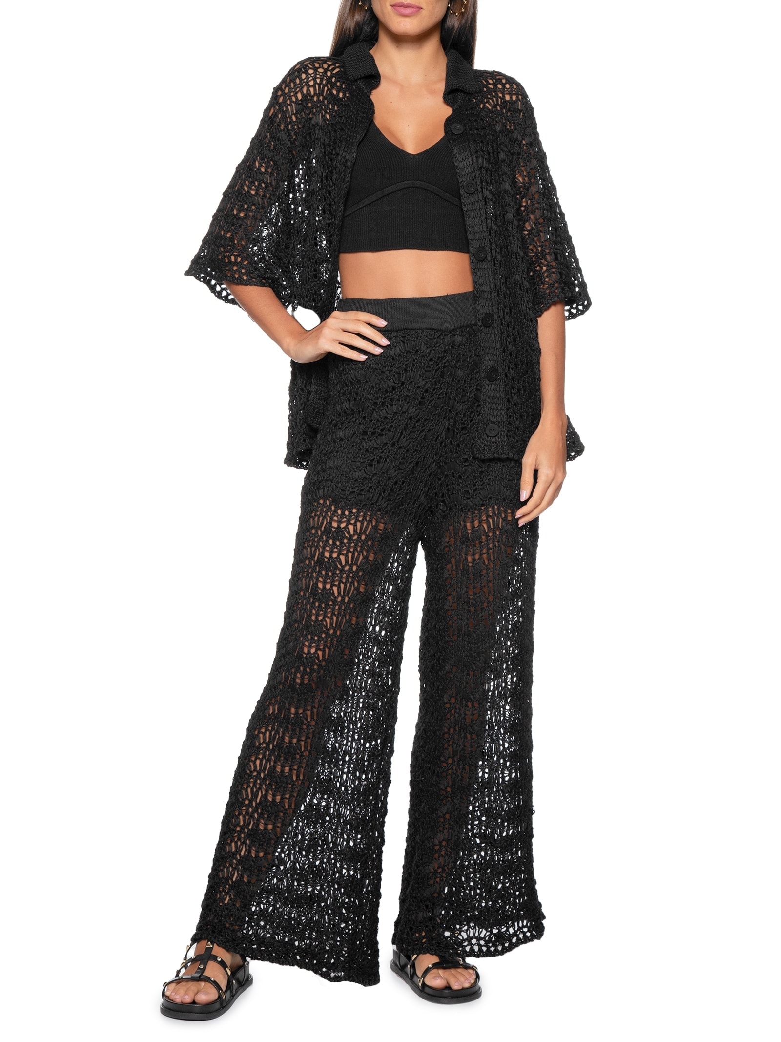 Calça Feminina Crochet Preto Dress To