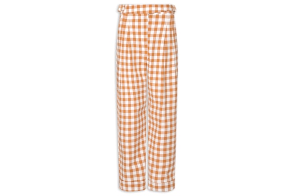 Calça Feminina Cropped Algodão Xadrez - Bege