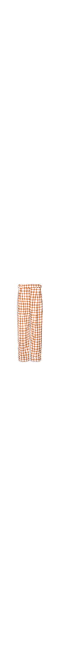 Calça Feminina Cropped Algodão Xadrez - Bege