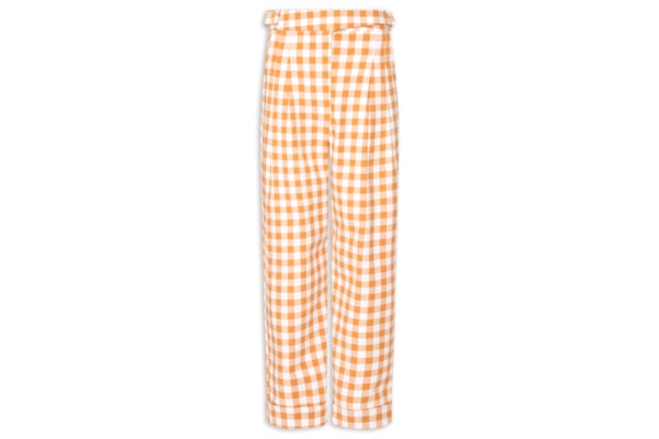 Calça Feminina Cropped Algodão Xadrez - Bege