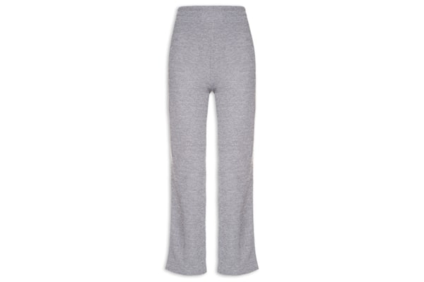 Calça Feminina Cropped Flare Tricot - Cinza