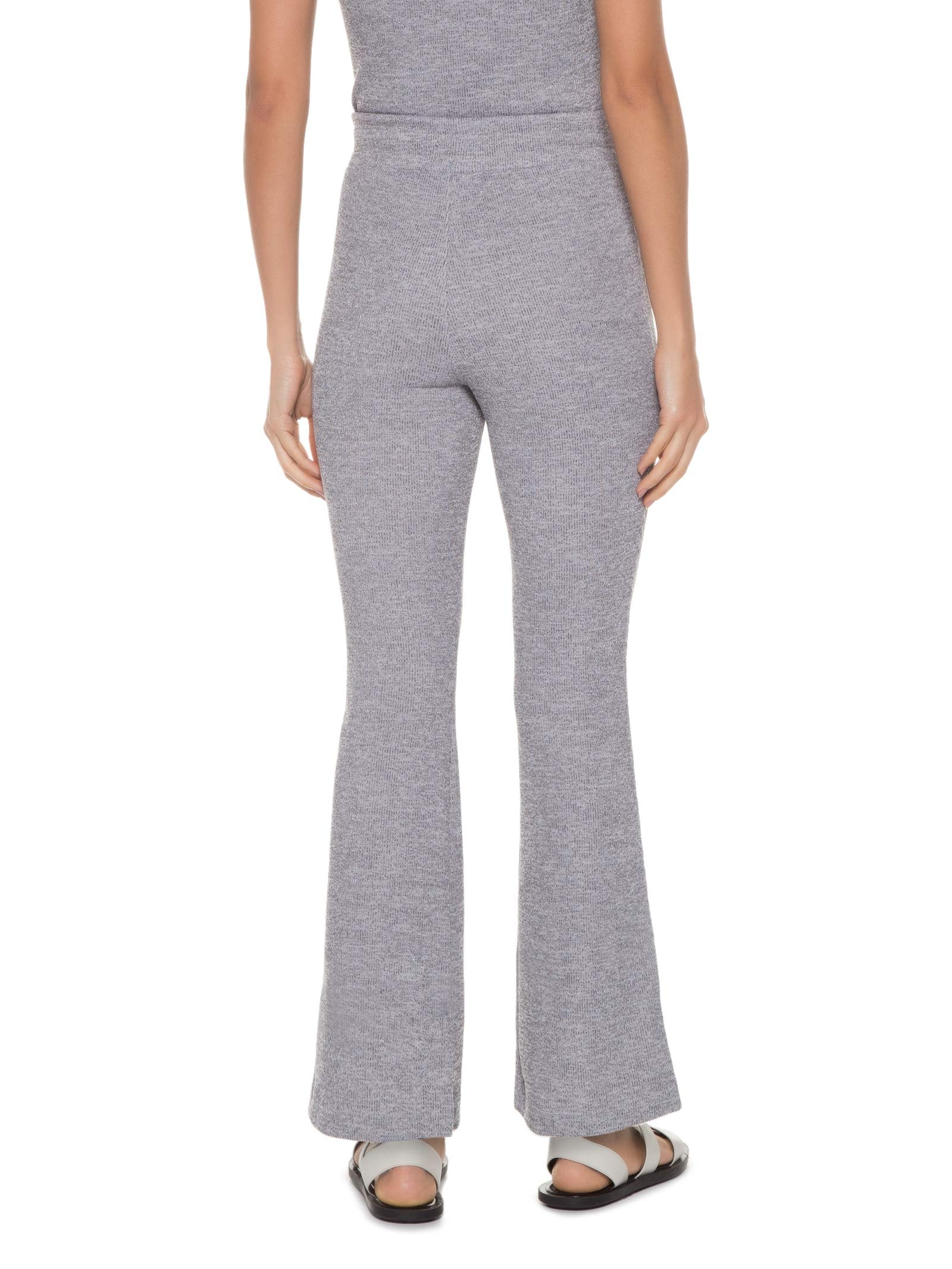 Calça Feminina Cropped Flare Tricot Cinza Basiq