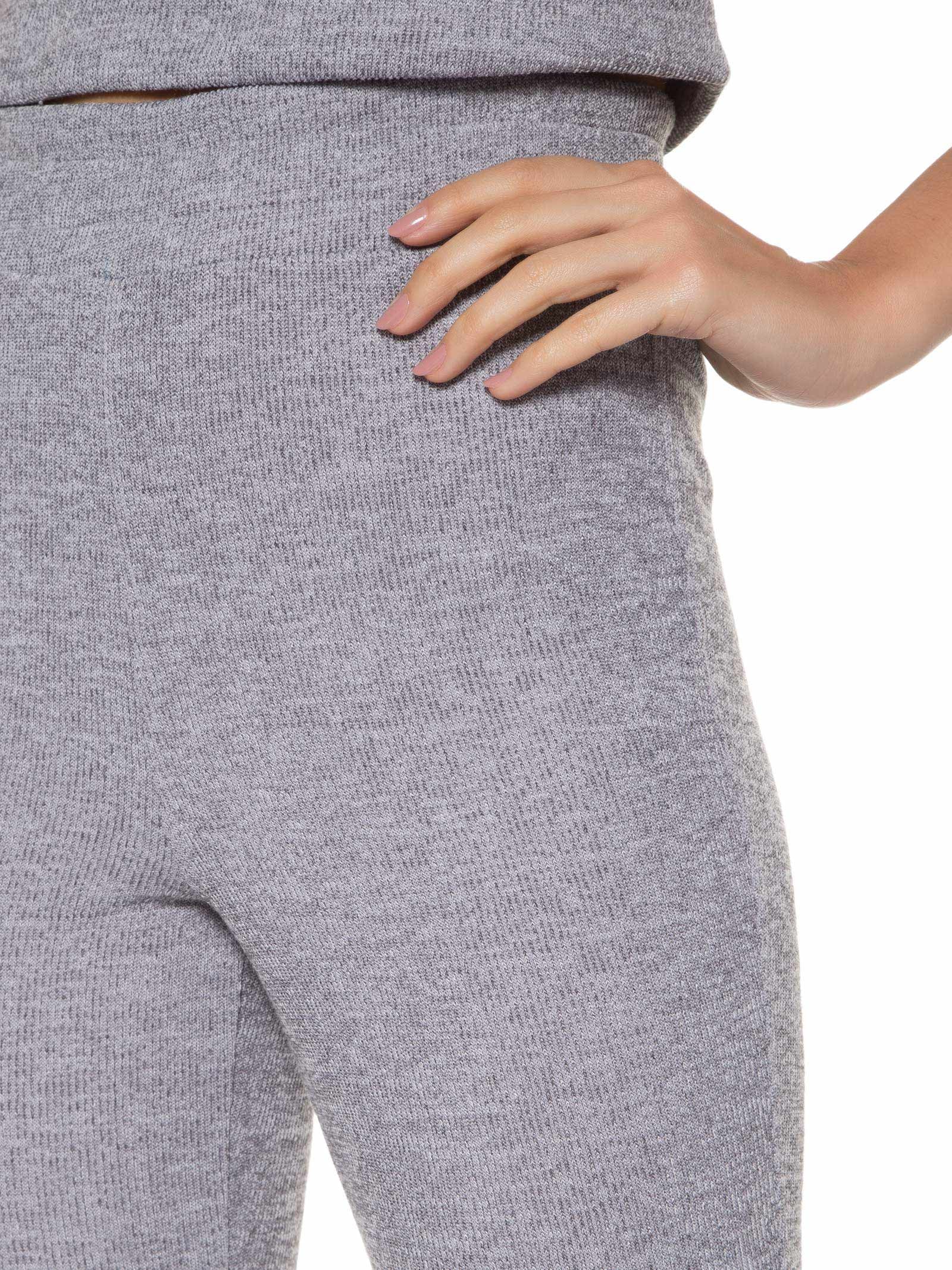 Calça Feminina Cropped Flare Tricot Cinza Basiq