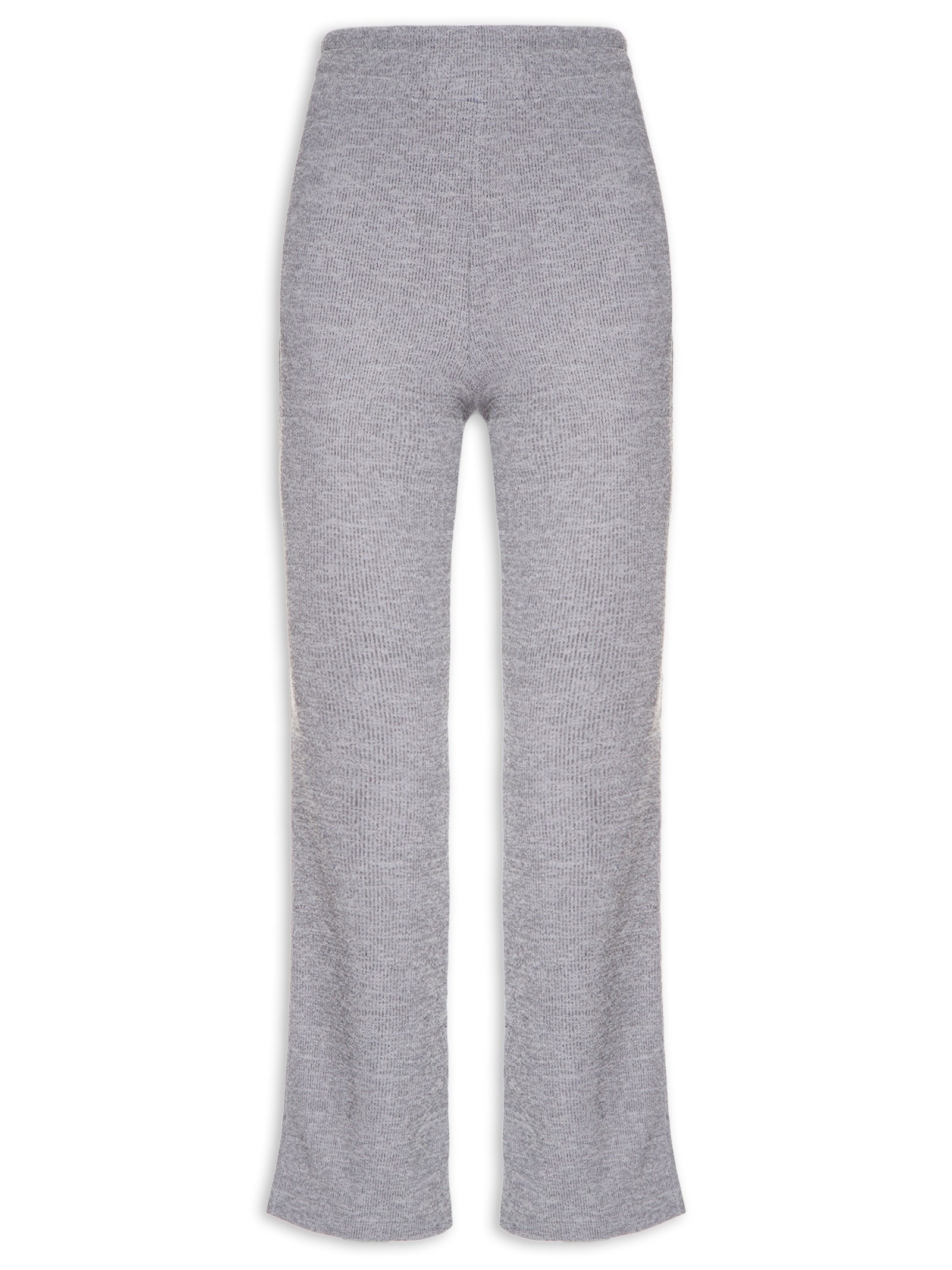 Calça Feminina Cropped Flare Tricot Cinza Basiq