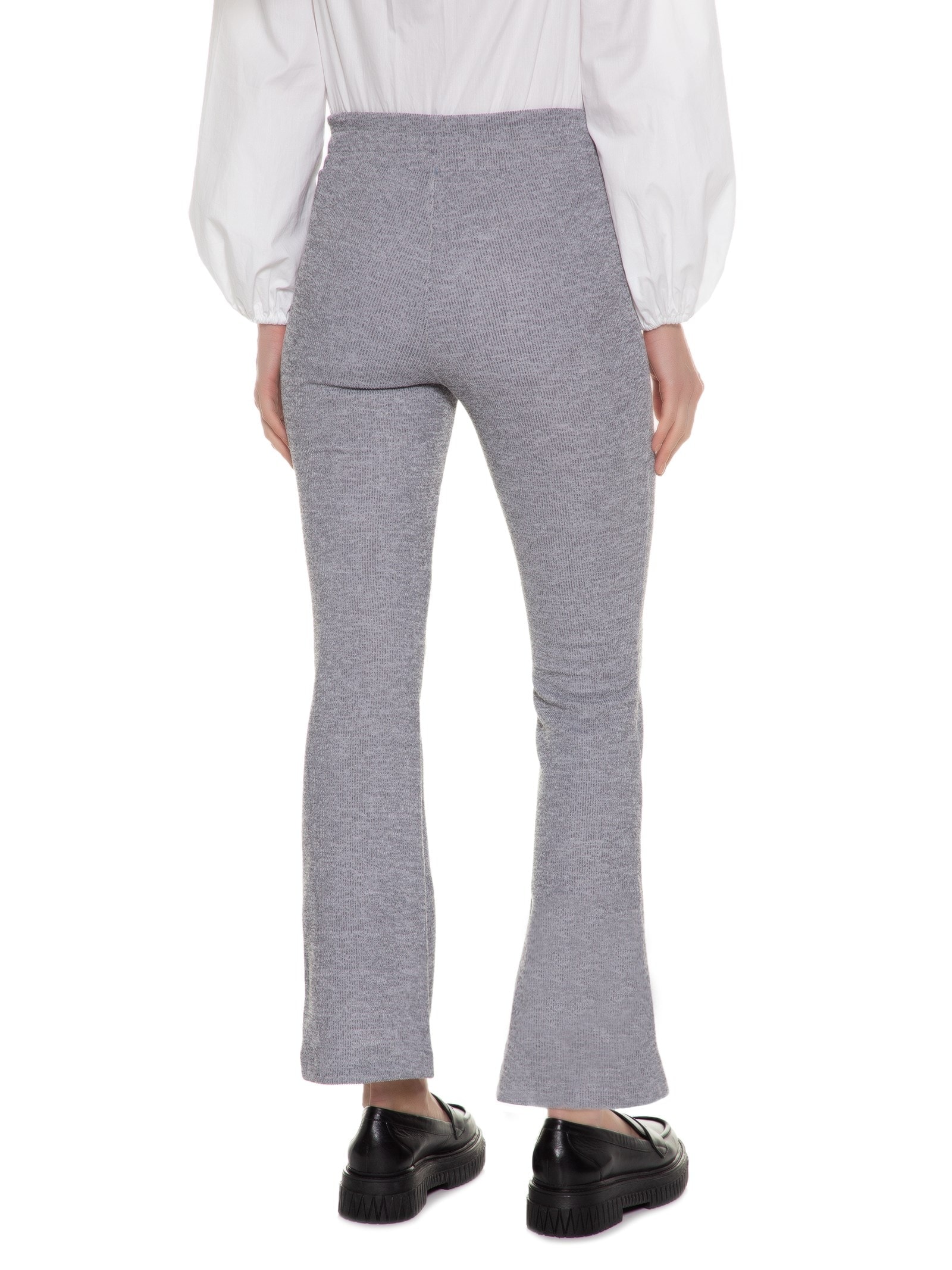 Calça Feminina Cropped Flare Tricot Cinza Basiq