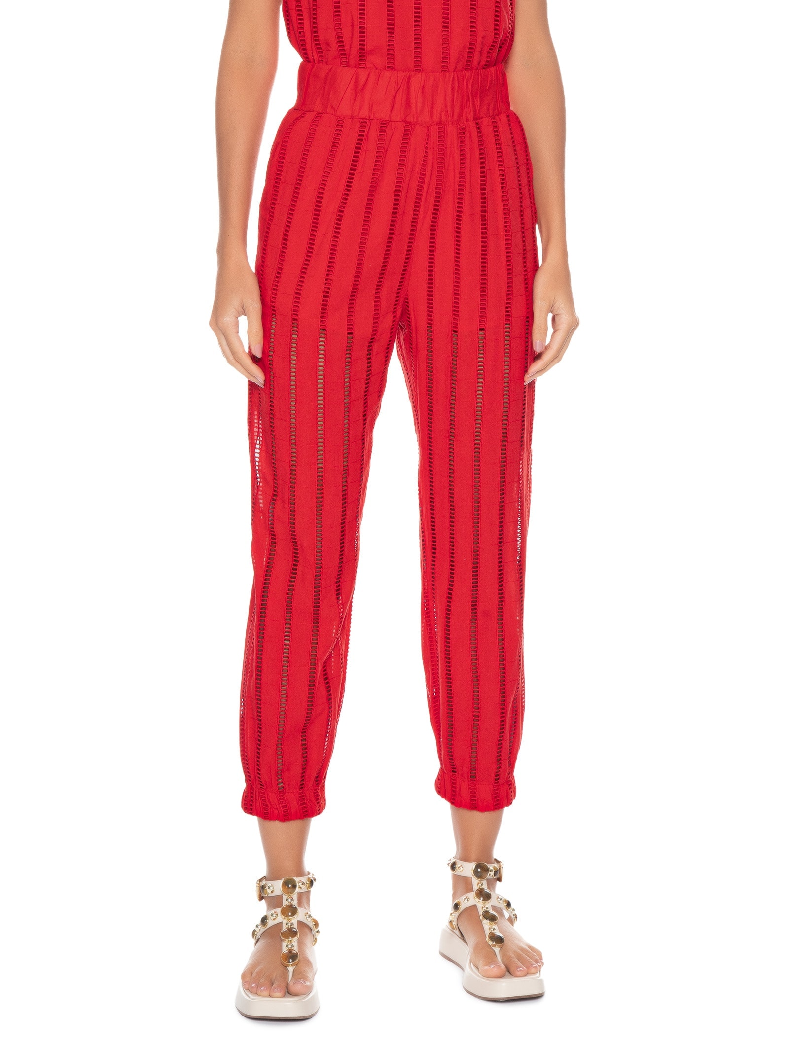 Calça Feminina Cropped Vermelho Hering