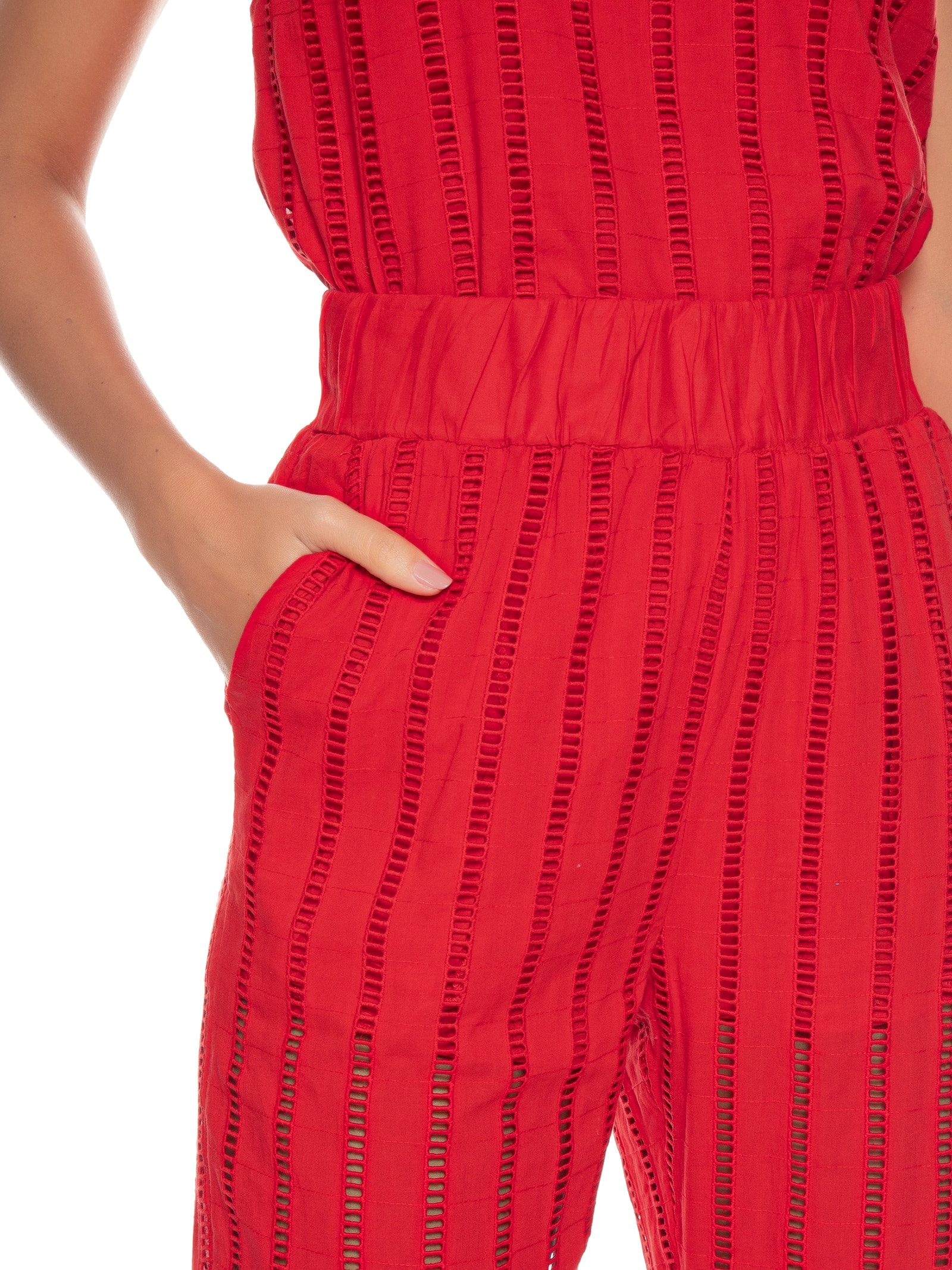 Calça Feminina Cropped Vermelho Hering