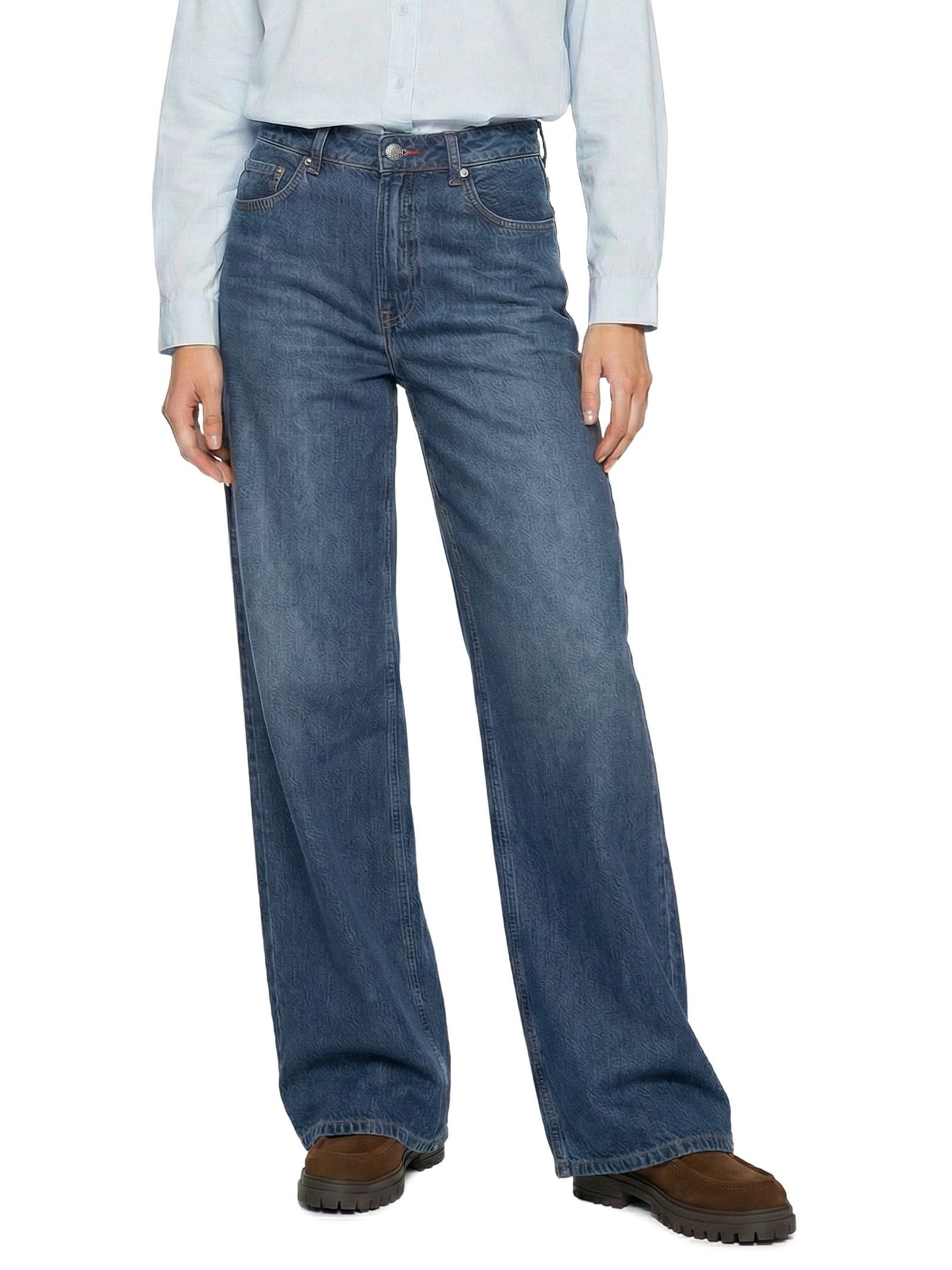 Calça Feminina Dark Wide Leg Azul Tommy Hilfiger