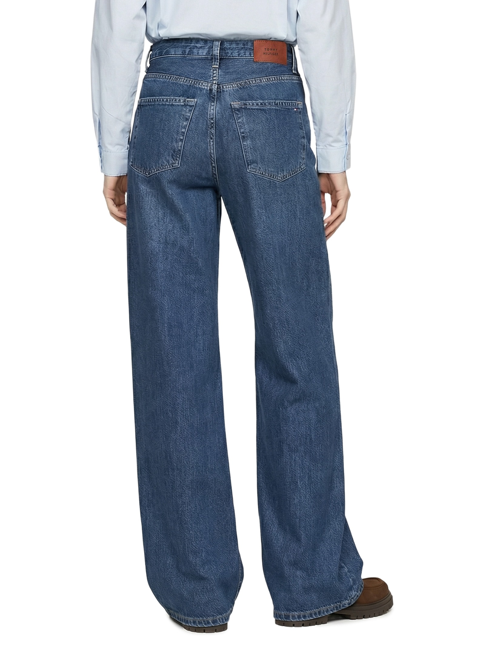 Calça Feminina Dark Wide Leg Azul Tommy Hilfiger