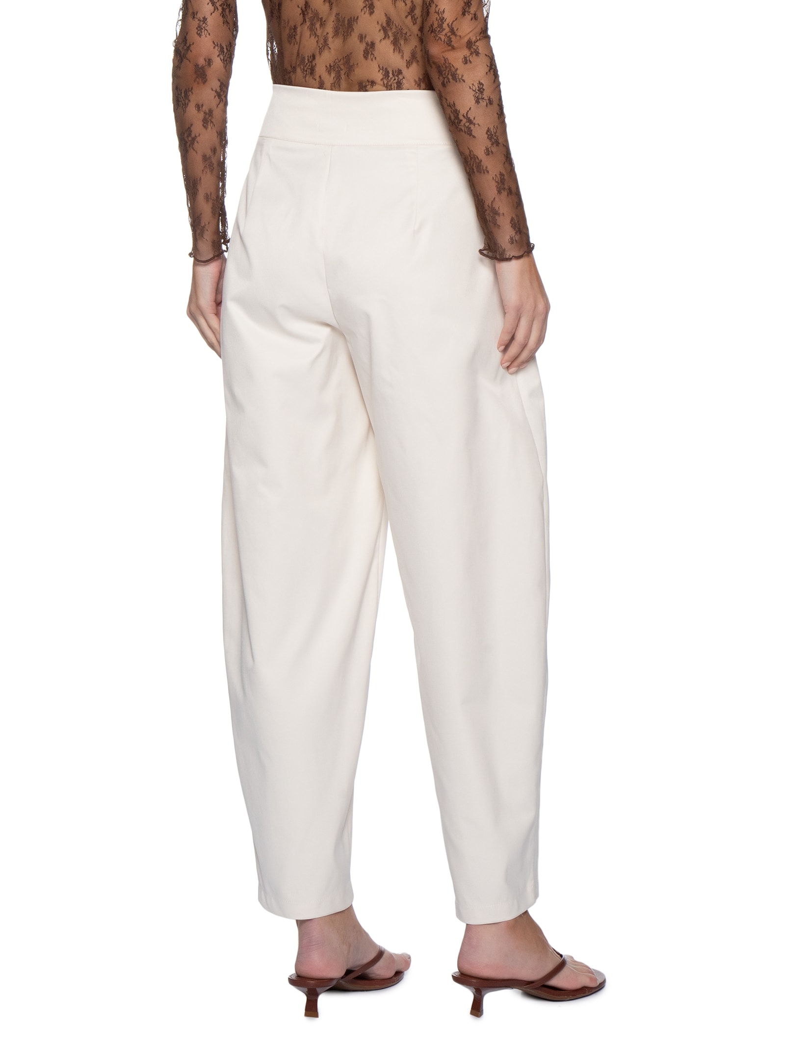 Calça Feminina De Alfaiataria Balloon Bege Market 33